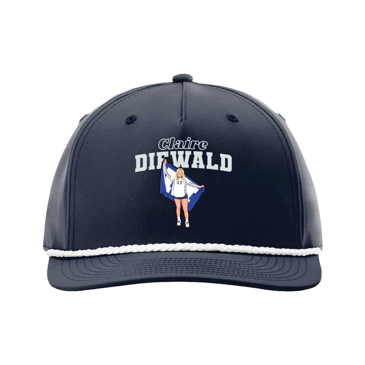 Five-Panel Classic Rope Cap — Name Arch in Navy