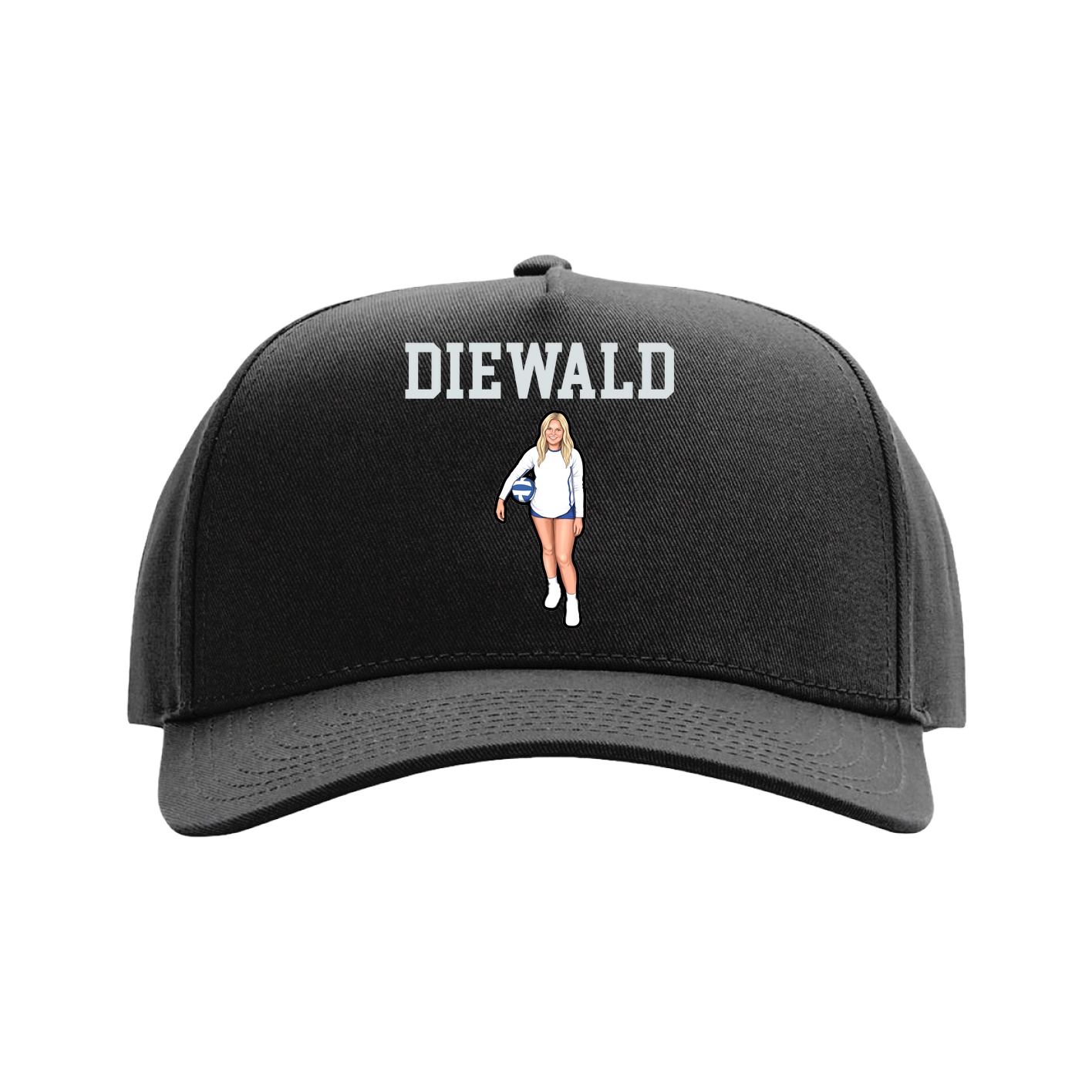 Full Fabric Five-Panel Champ Cap — Shirsey in Black