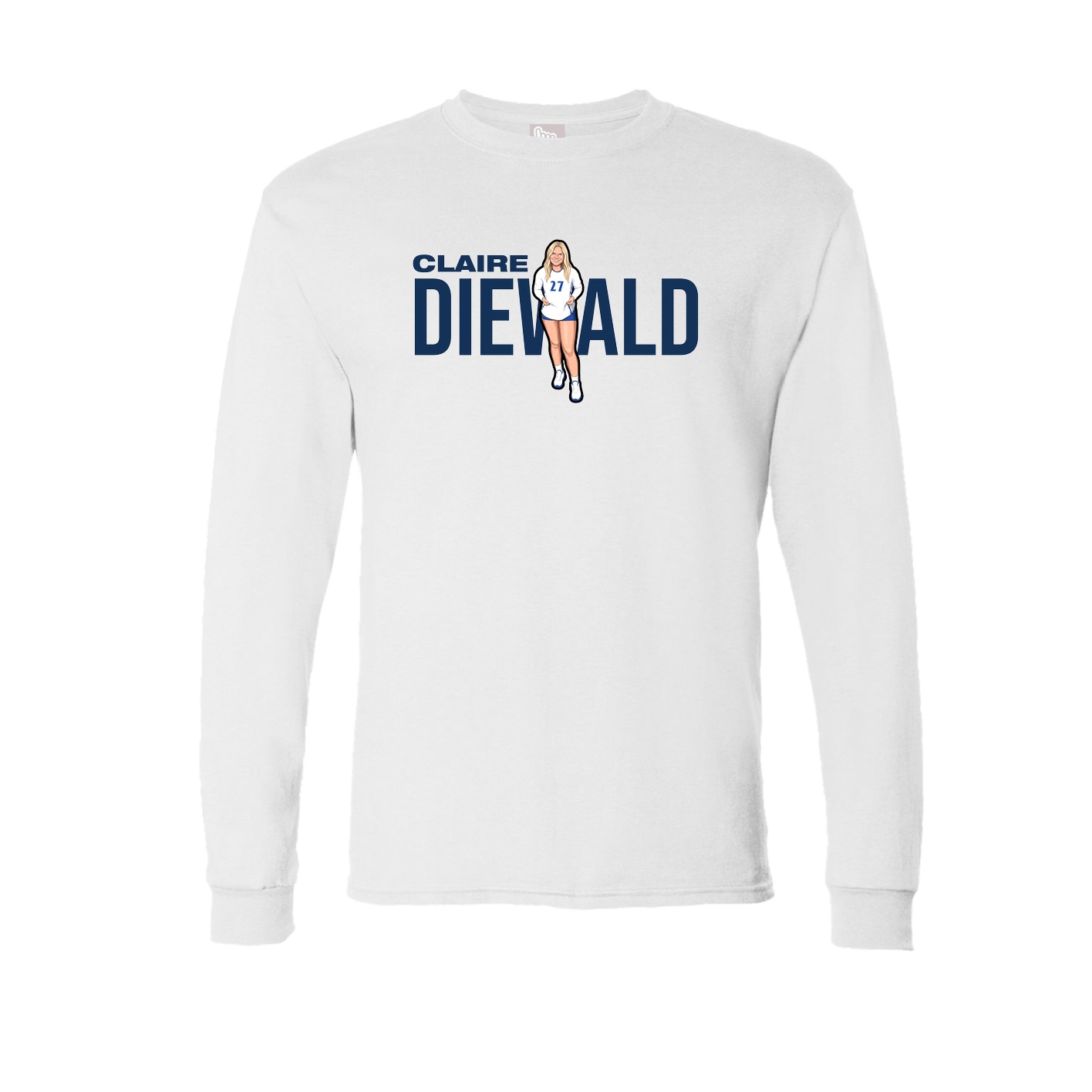 Long Sleeve Tee — Player Name in White