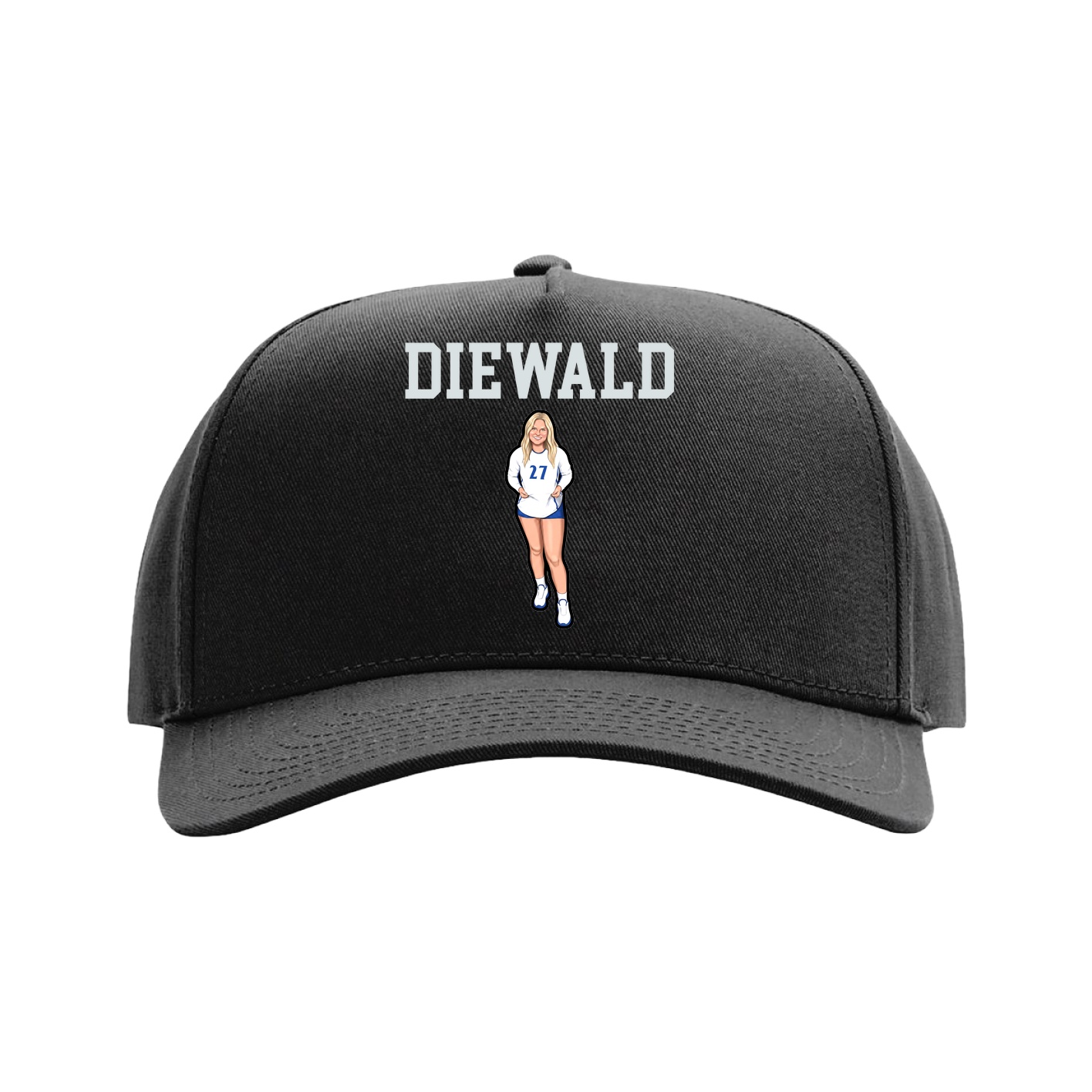 Full Fabric Five-Panel Champ Cap — Shirsey in Black