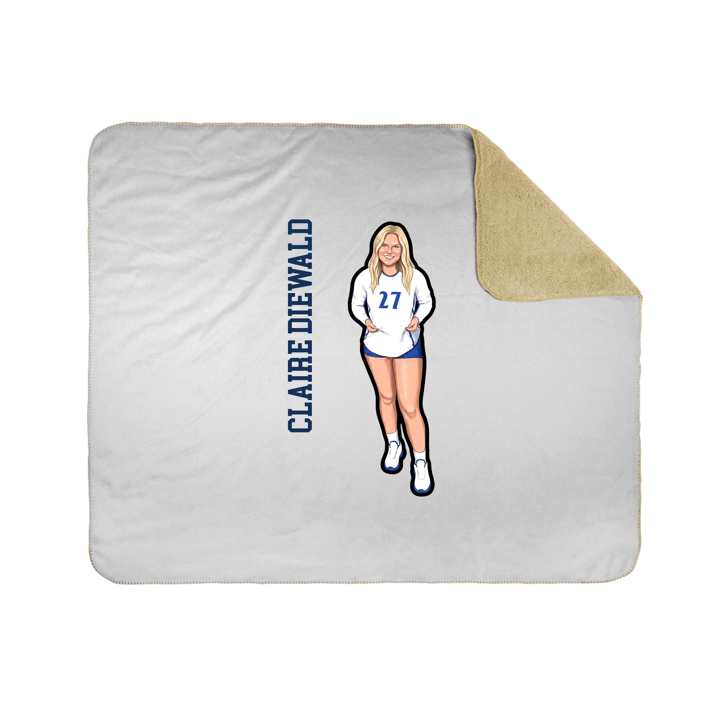 Throw Blanket — Name Vertical in White