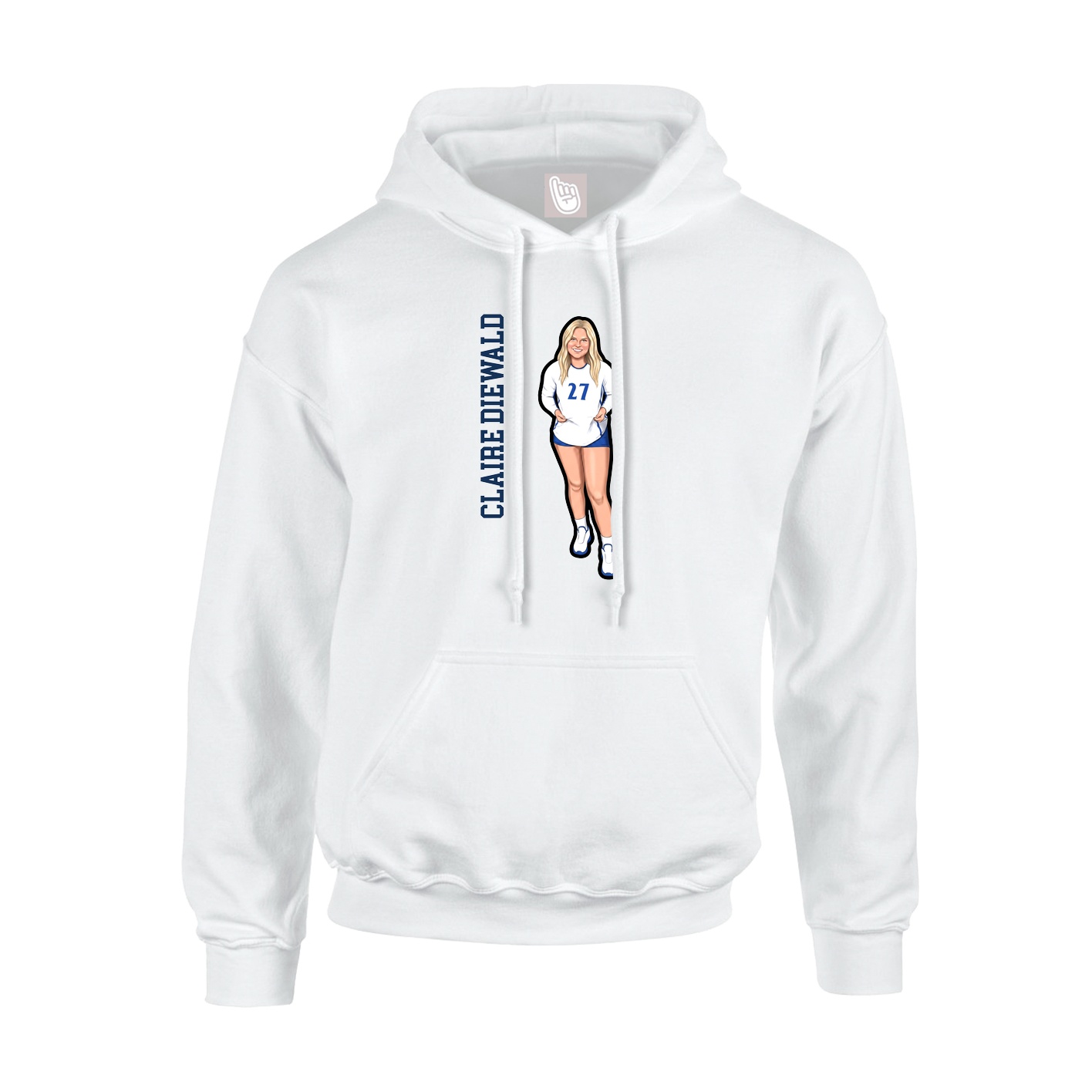 Hoodie — Name Vertical in White