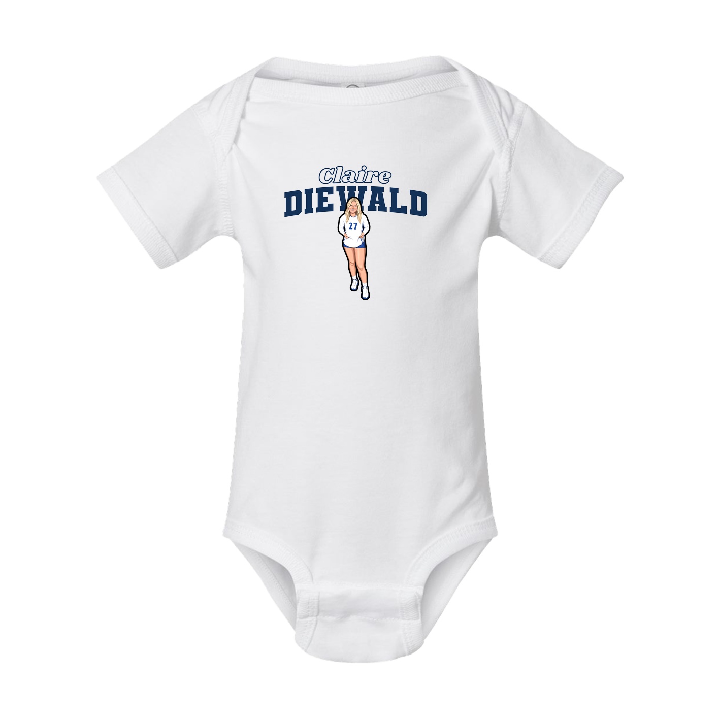 Baby Onesie — Name Arch in White