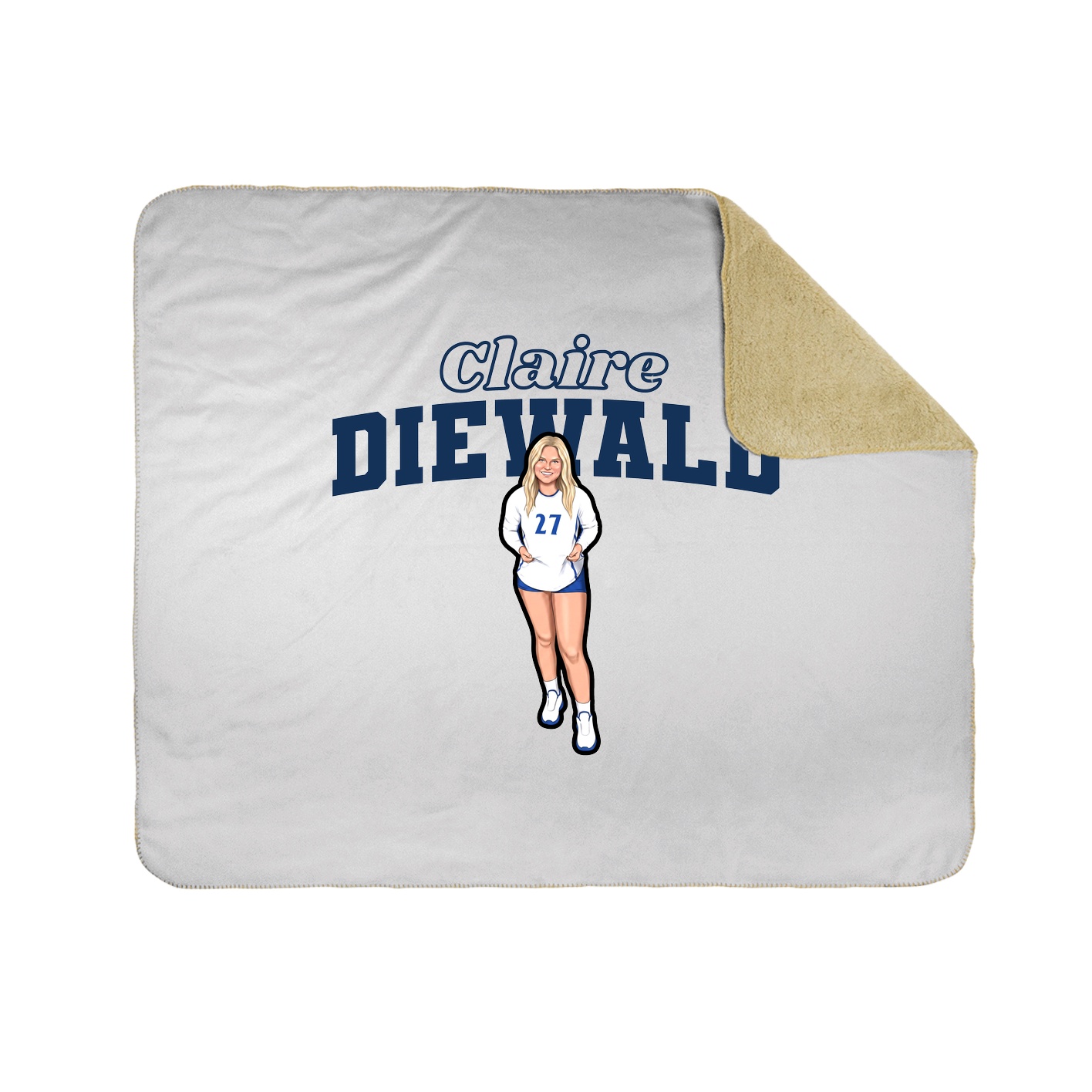 Throw Blanket — Name Arch in White
