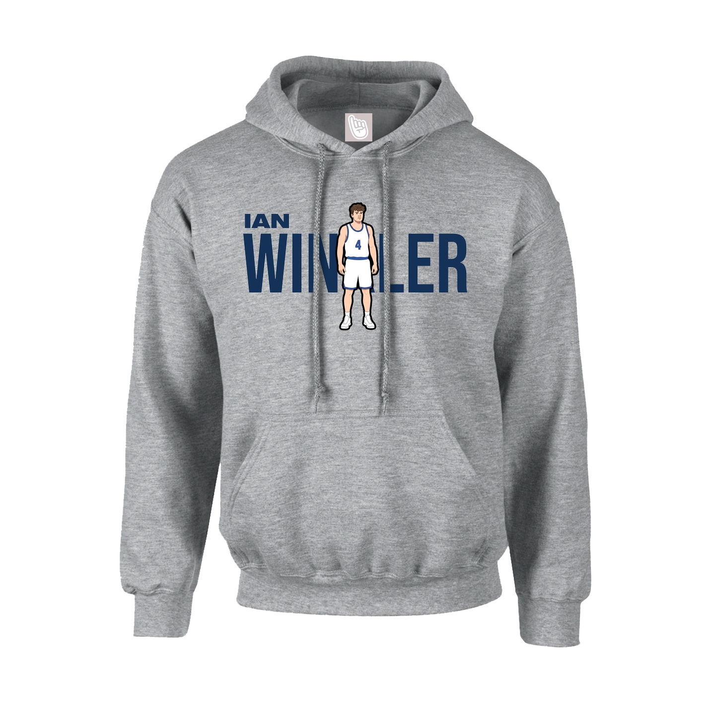 Hoodie — Player Name in Grey
