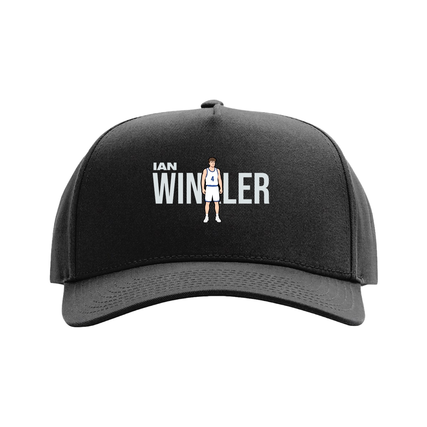 Full Fabric Five-Panel Champ Cap — Player Name in Black