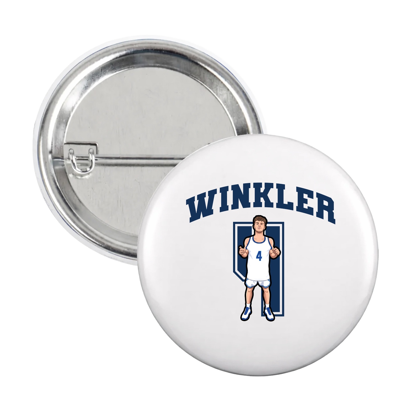 Game Day Button — Number in White