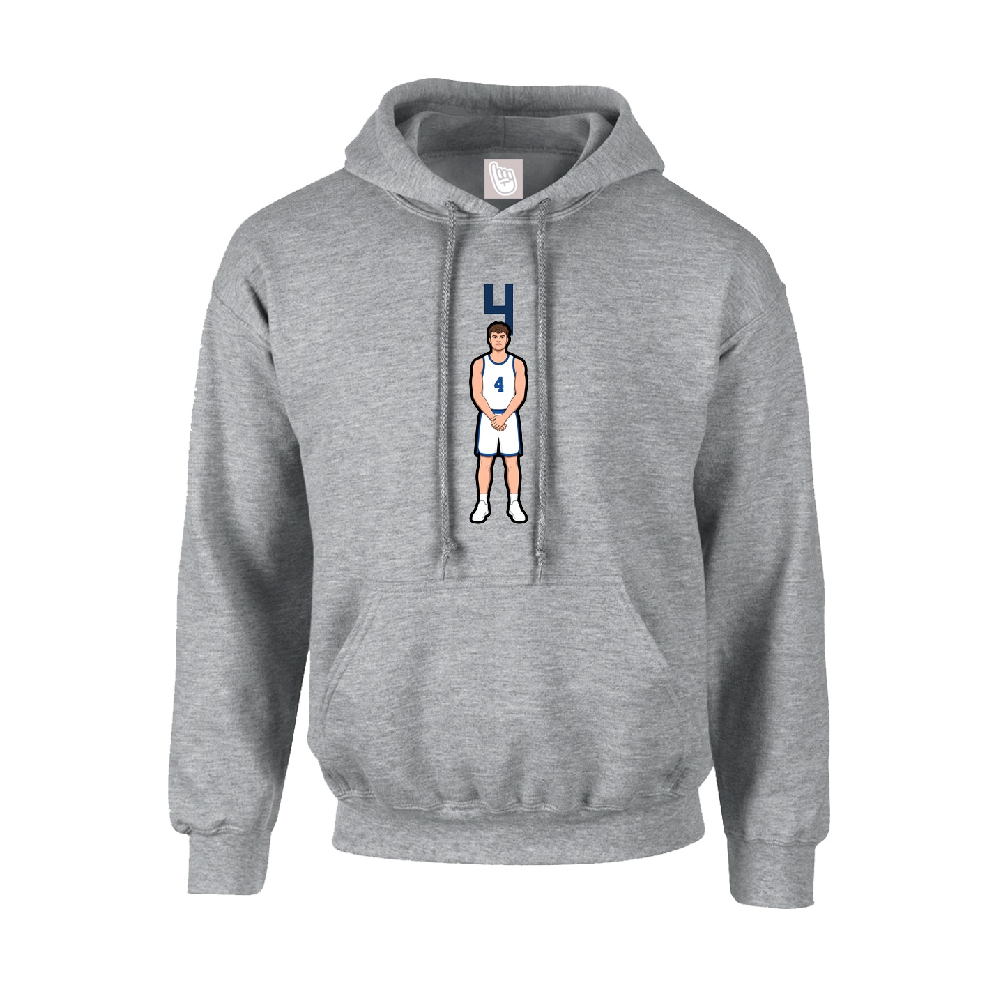 Hoodie — Number Top in Grey