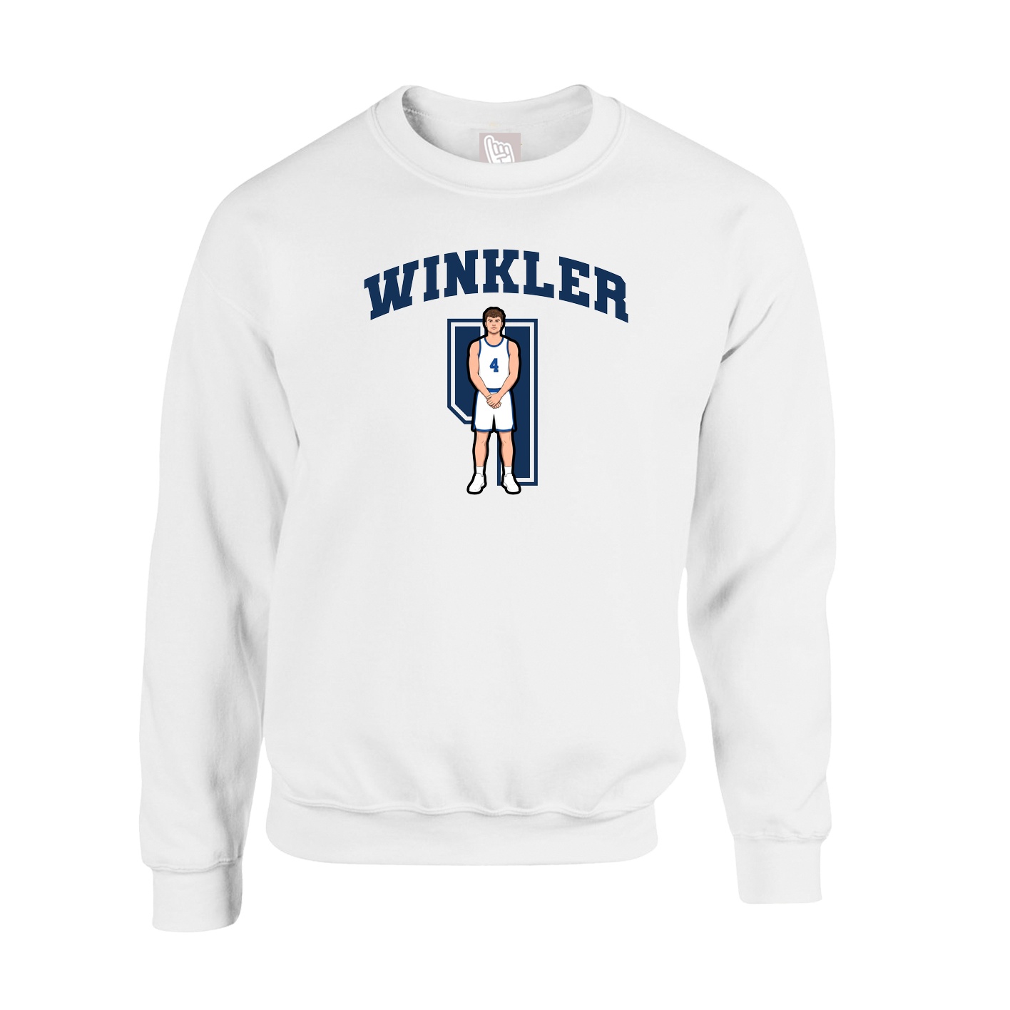 Fleece Crew — Number in White