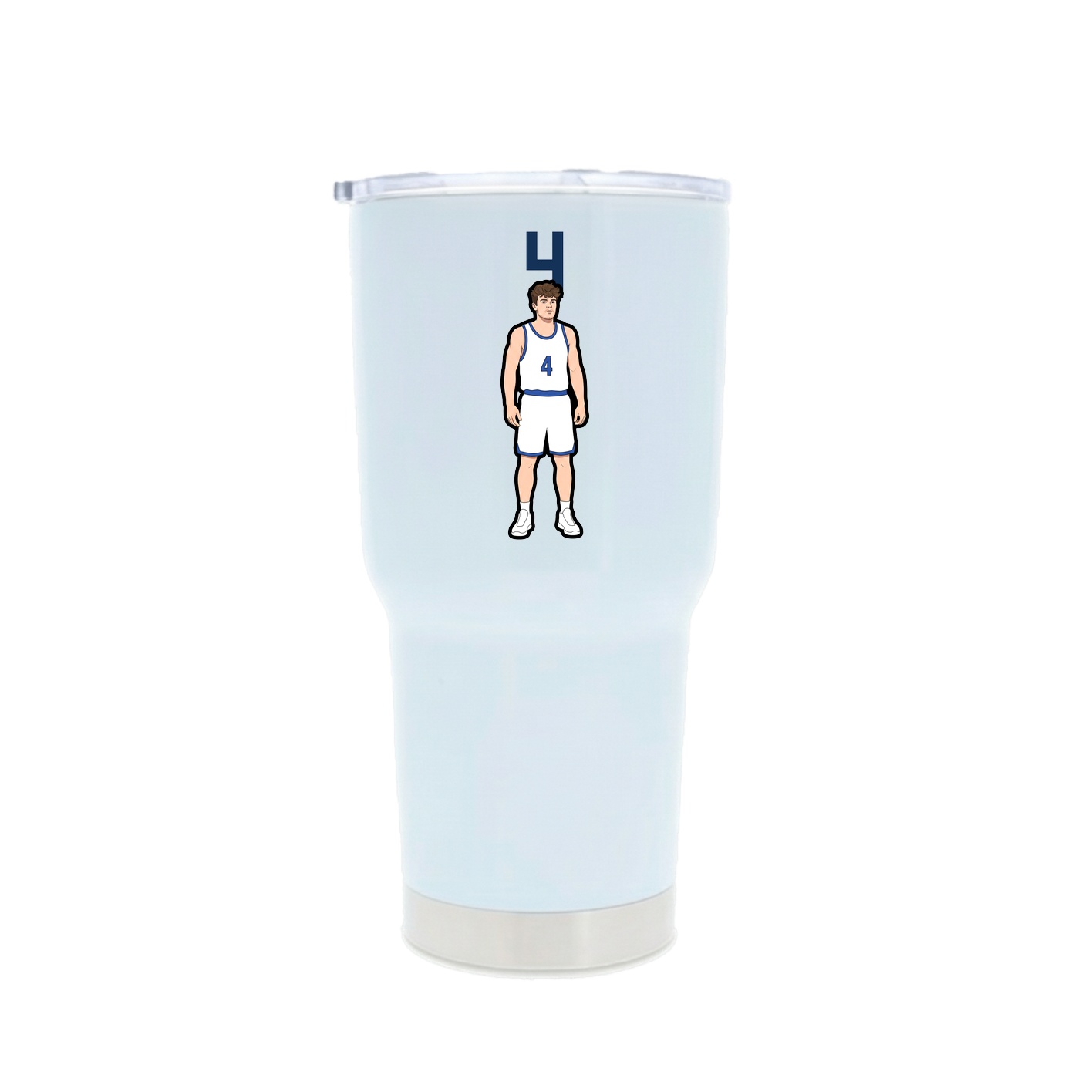 30oz Stainless Steel Tumbler — Number Top in White