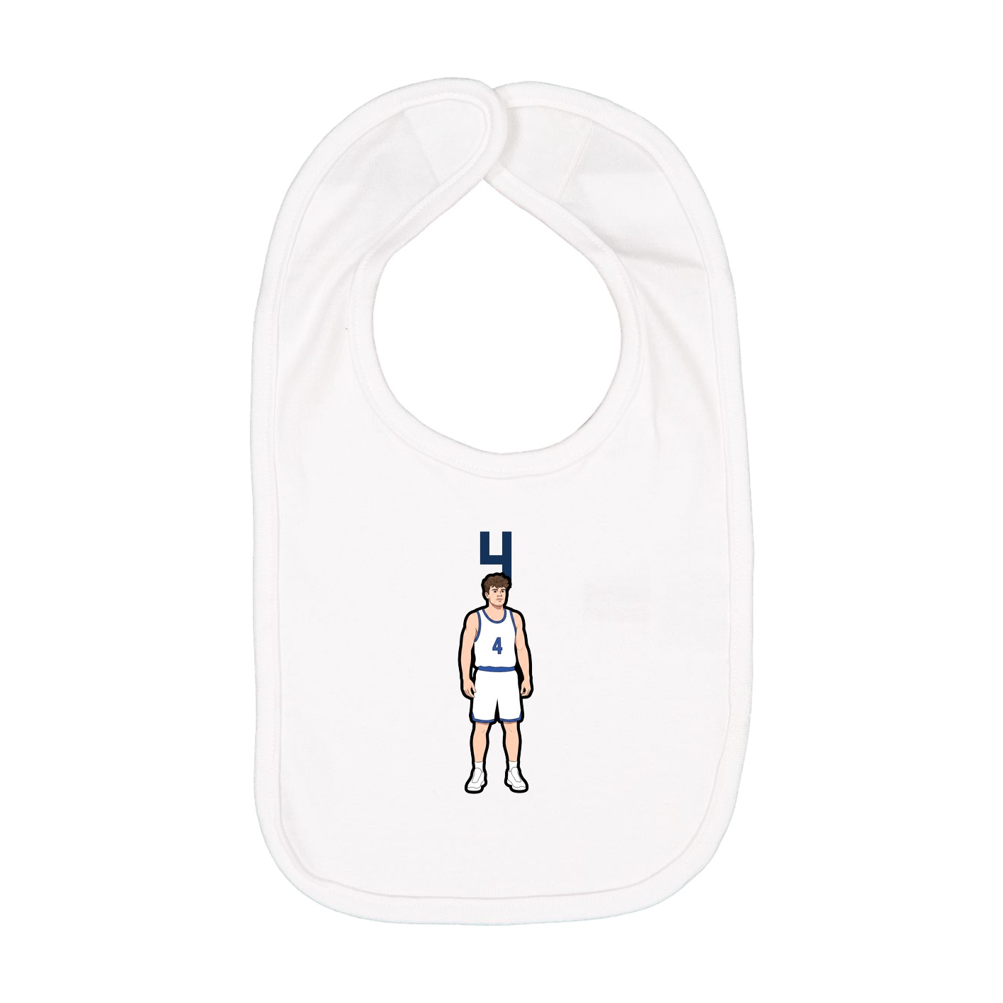 Infant Bib — Number Top in White
