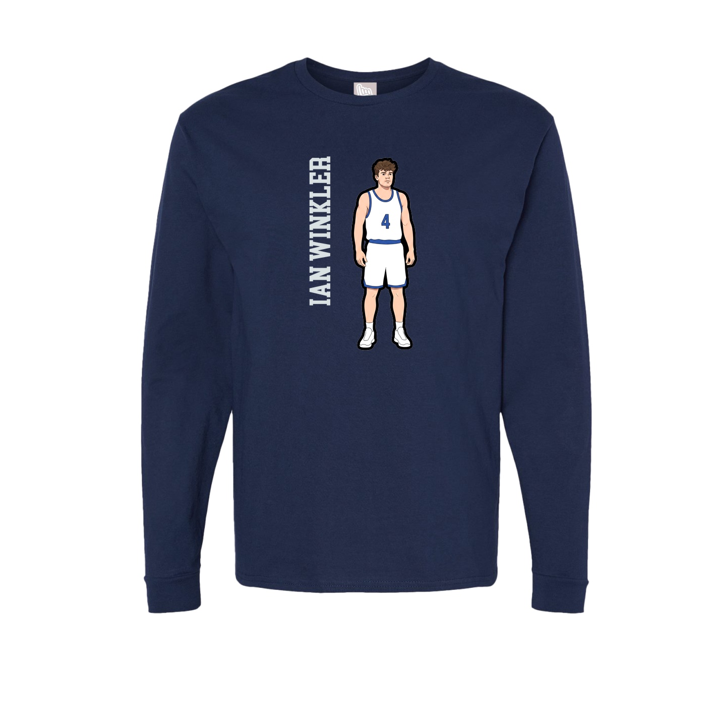 Long Sleeve Tee — Name Vertical in Navy