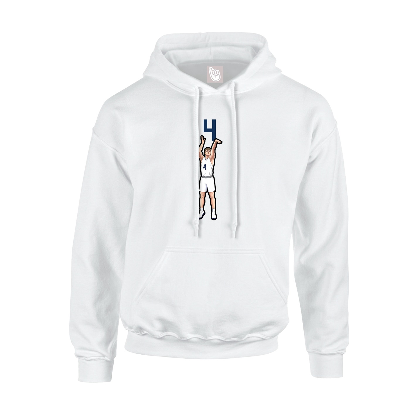 Youth Hoodie — Number Top in White