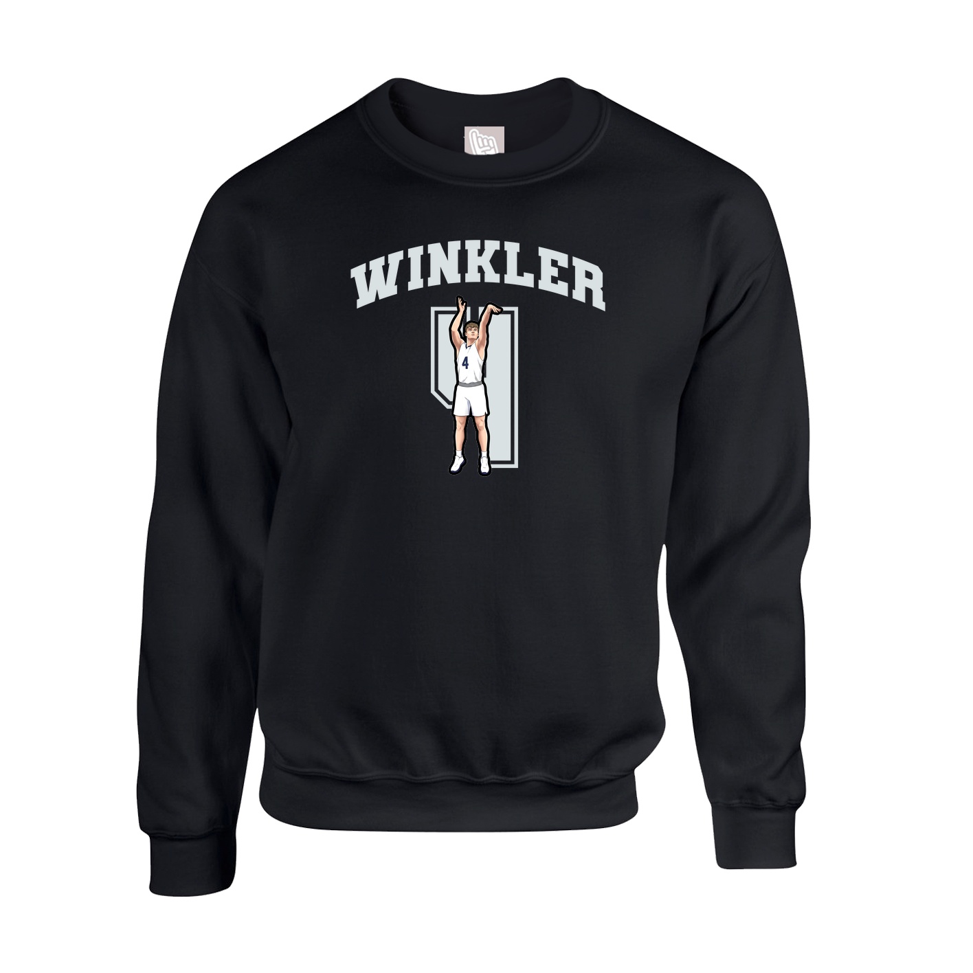 Fleece Crew — Number in Black