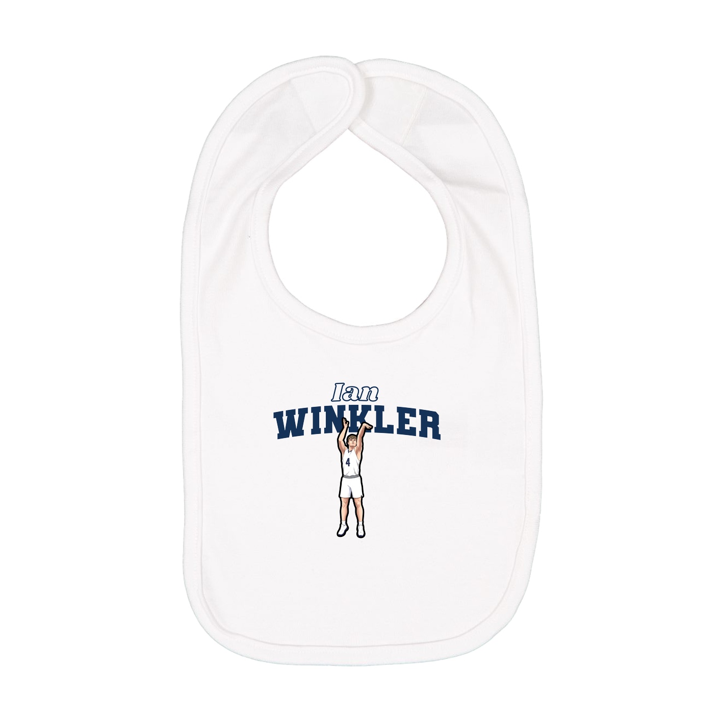 Infant Bib — Name Arch in White