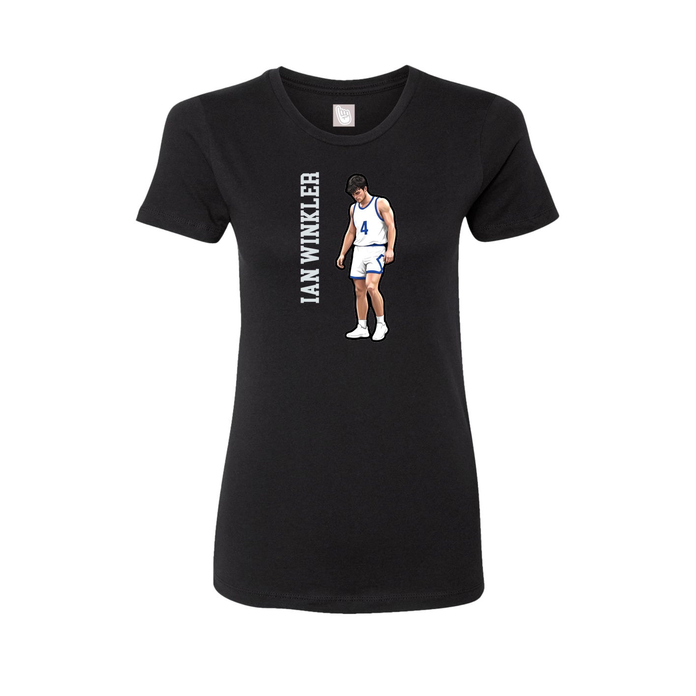 Womens Tee — Name Vertical in Black