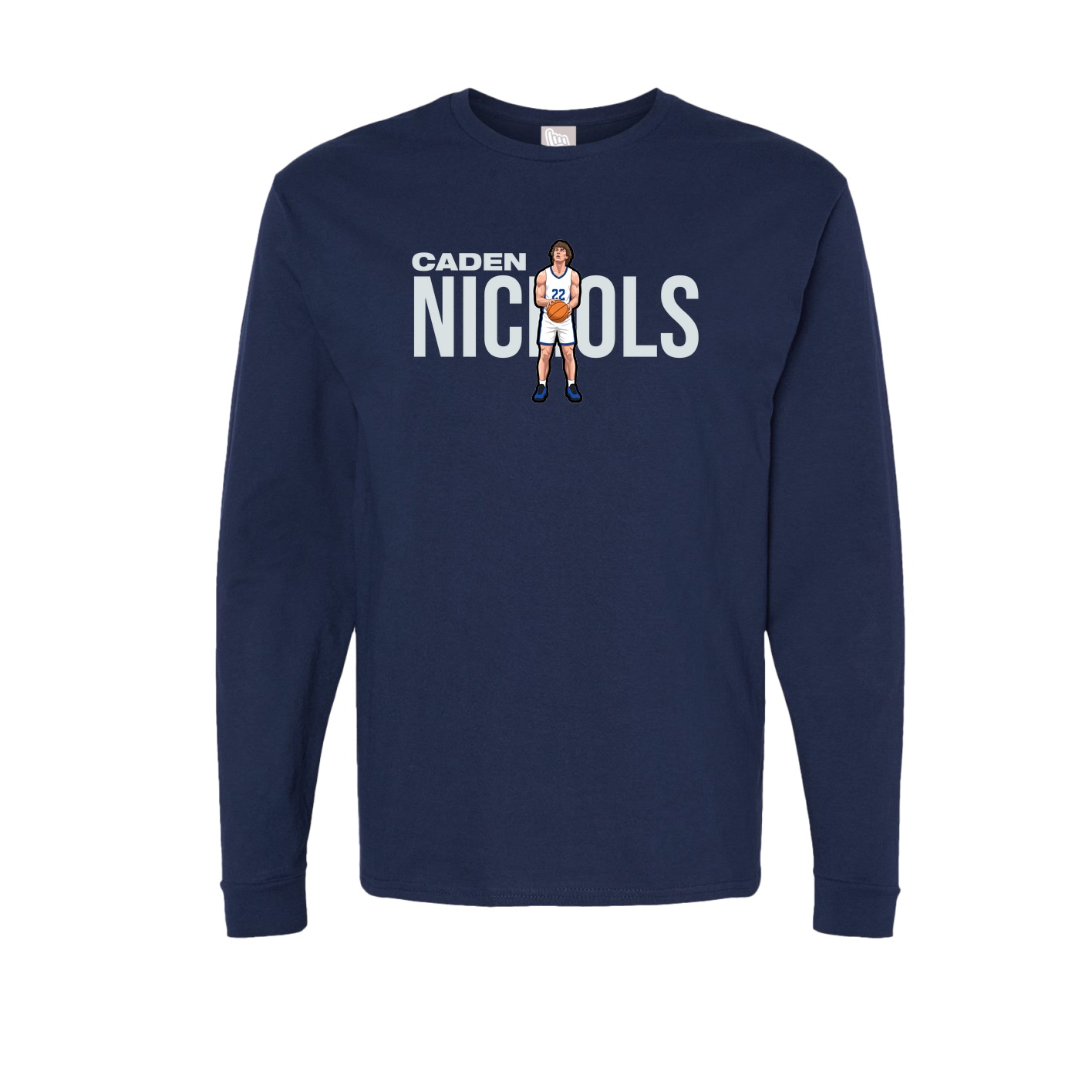 Long Sleeve Tee — Player Name in Navy