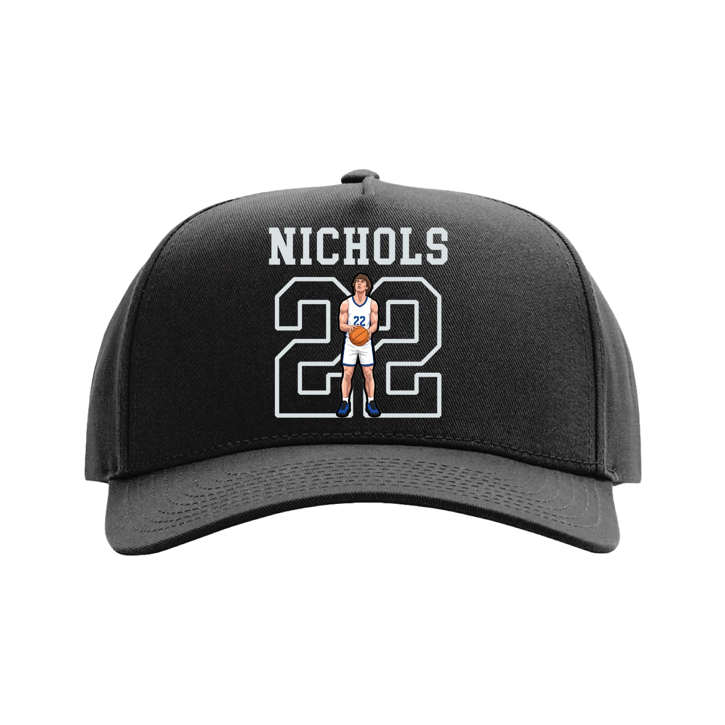 Full Fabric Five-Panel Champ Cap — Shirsey in Black
