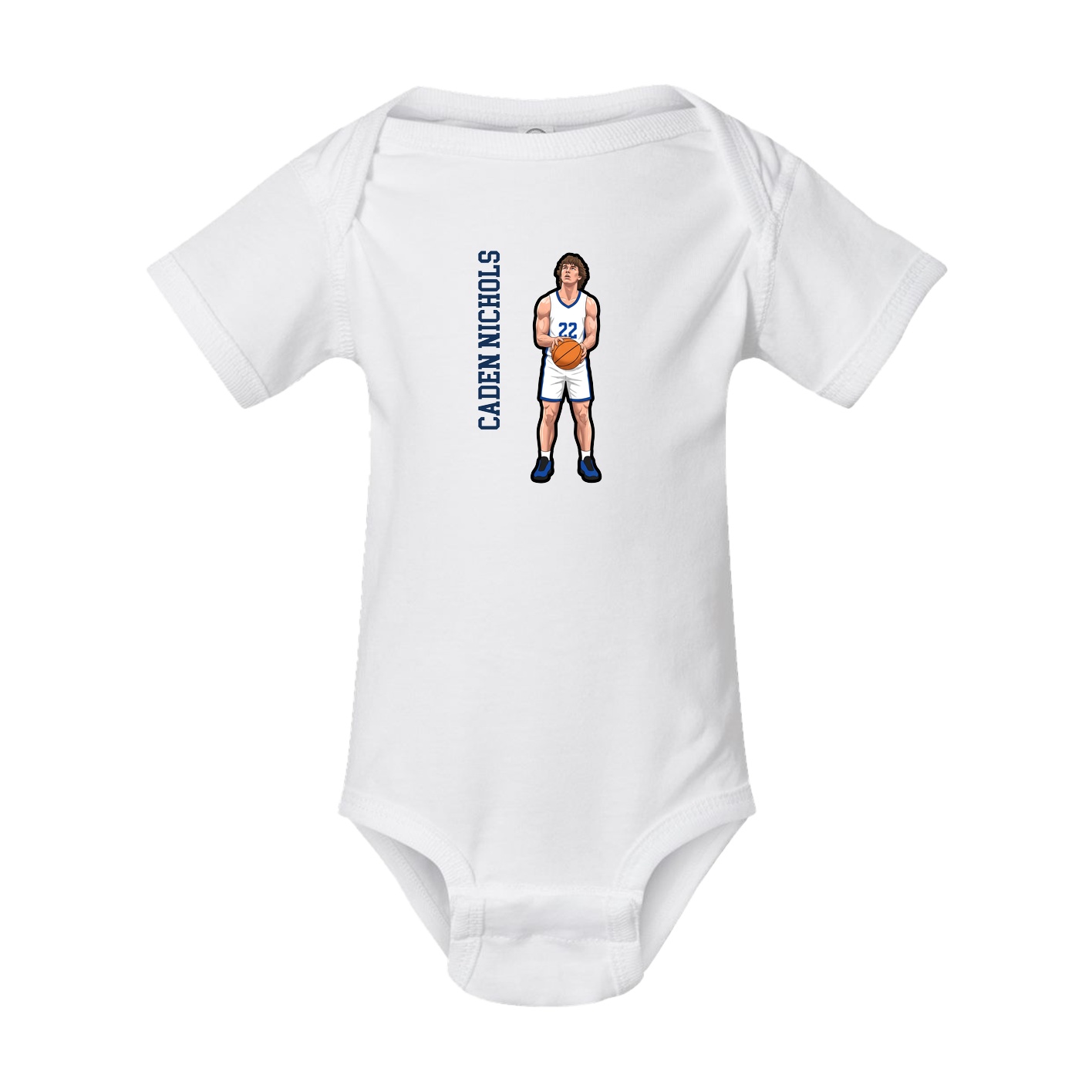 Baby Onesie — Name Vertical in White