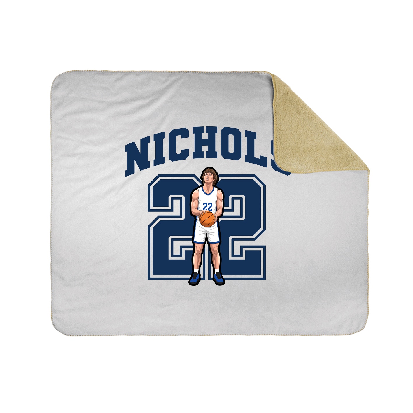 Throw Blanket — Number in White