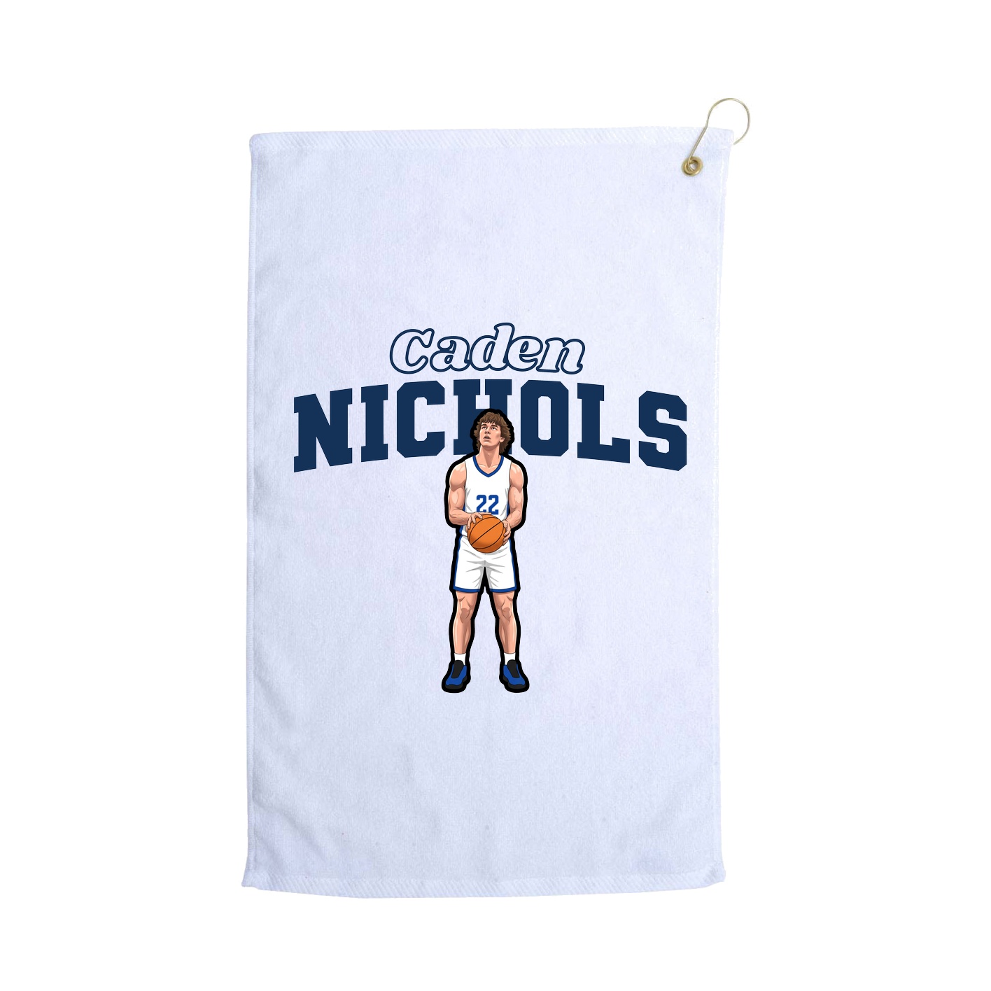 Golf Towel — Name Arch in White