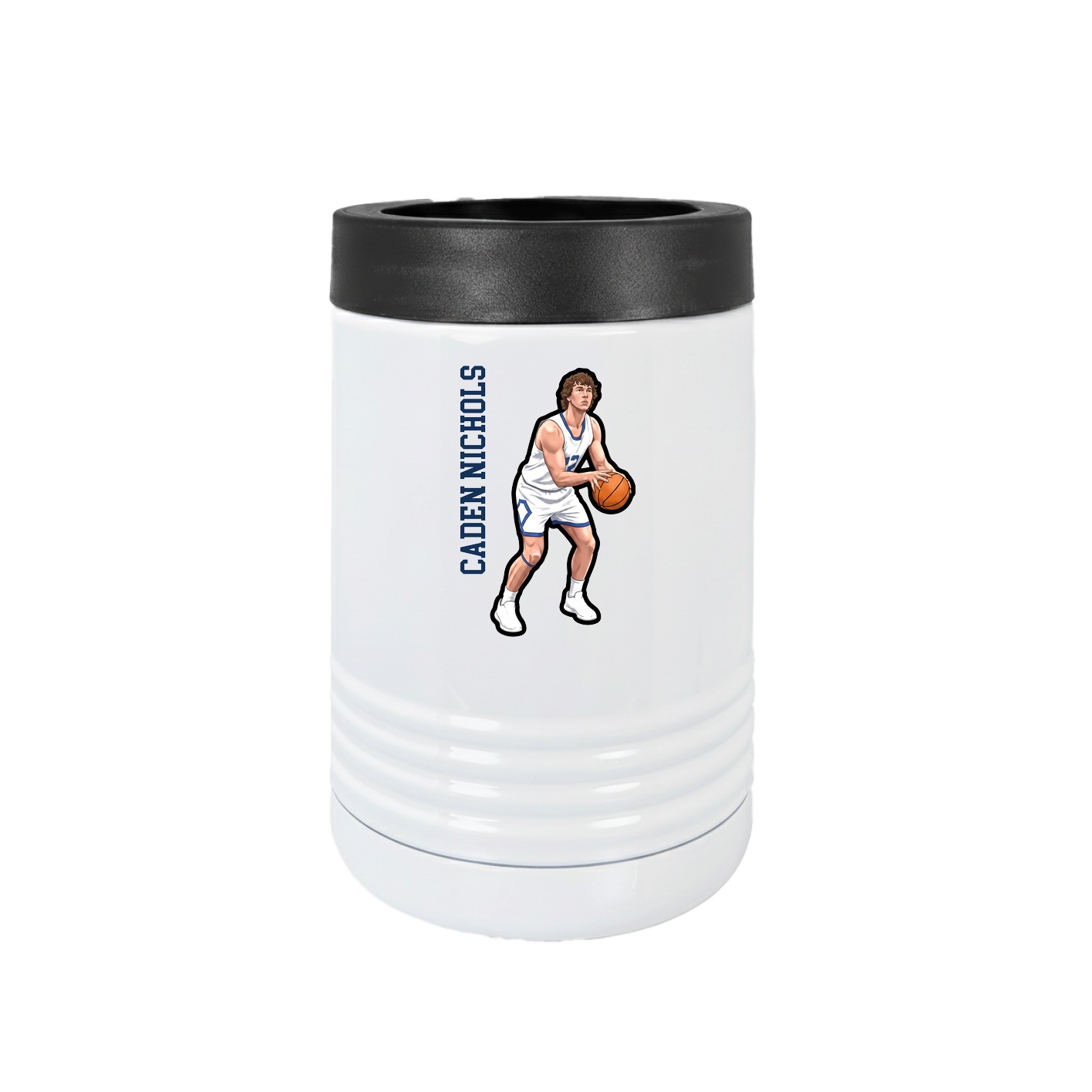 Beverage Holder — Name Vertical in White