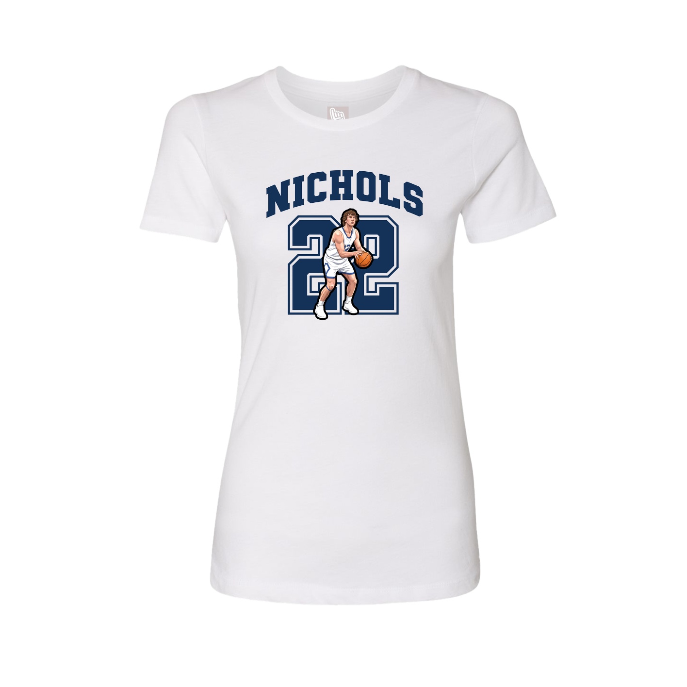 Fitted Women's Tee — Number in White