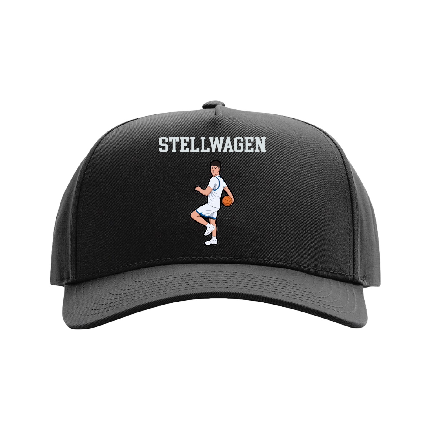 Full Fabric Five-Panel Champ Cap — Shirsey in Black