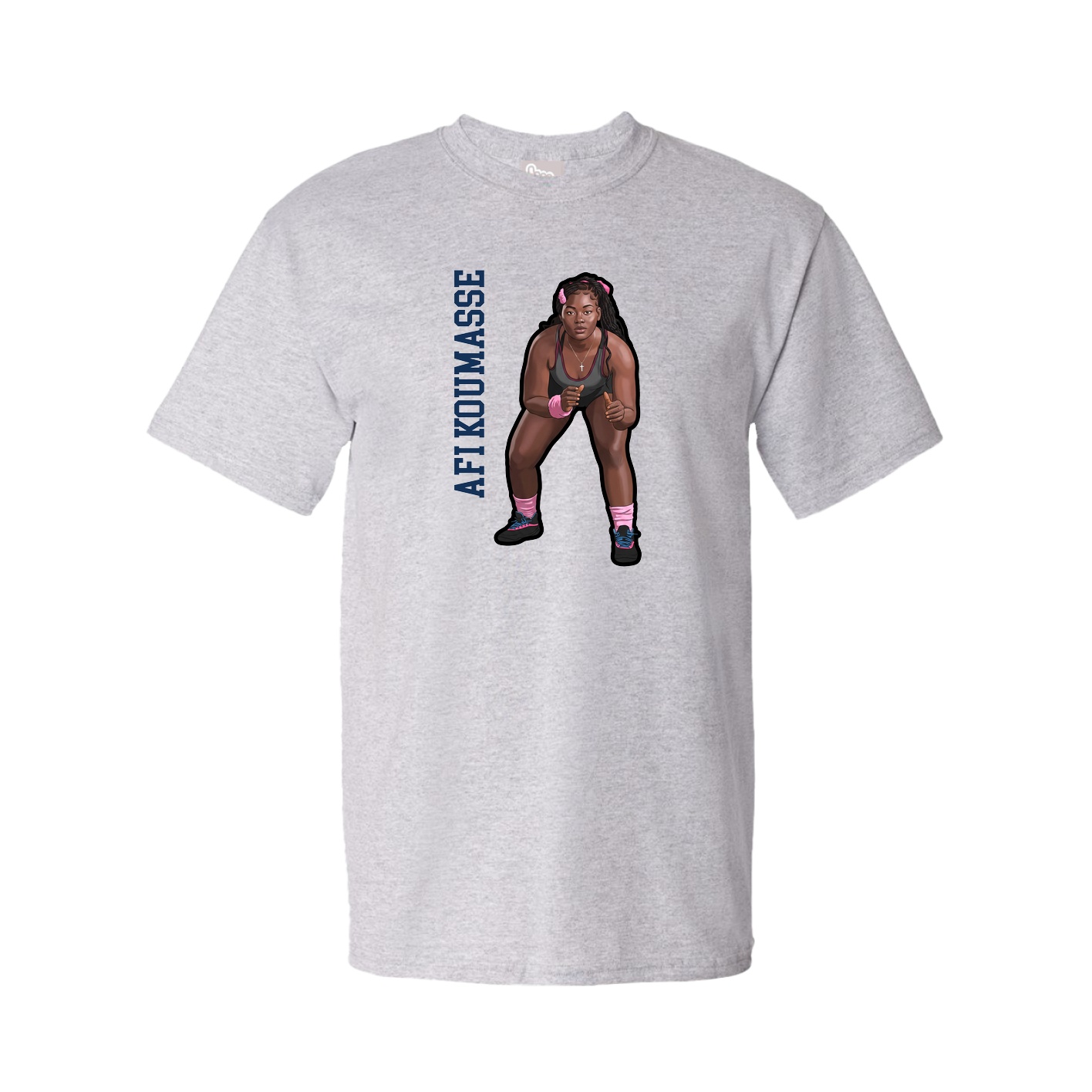 Youth Tee — Name Vertical in Grey
