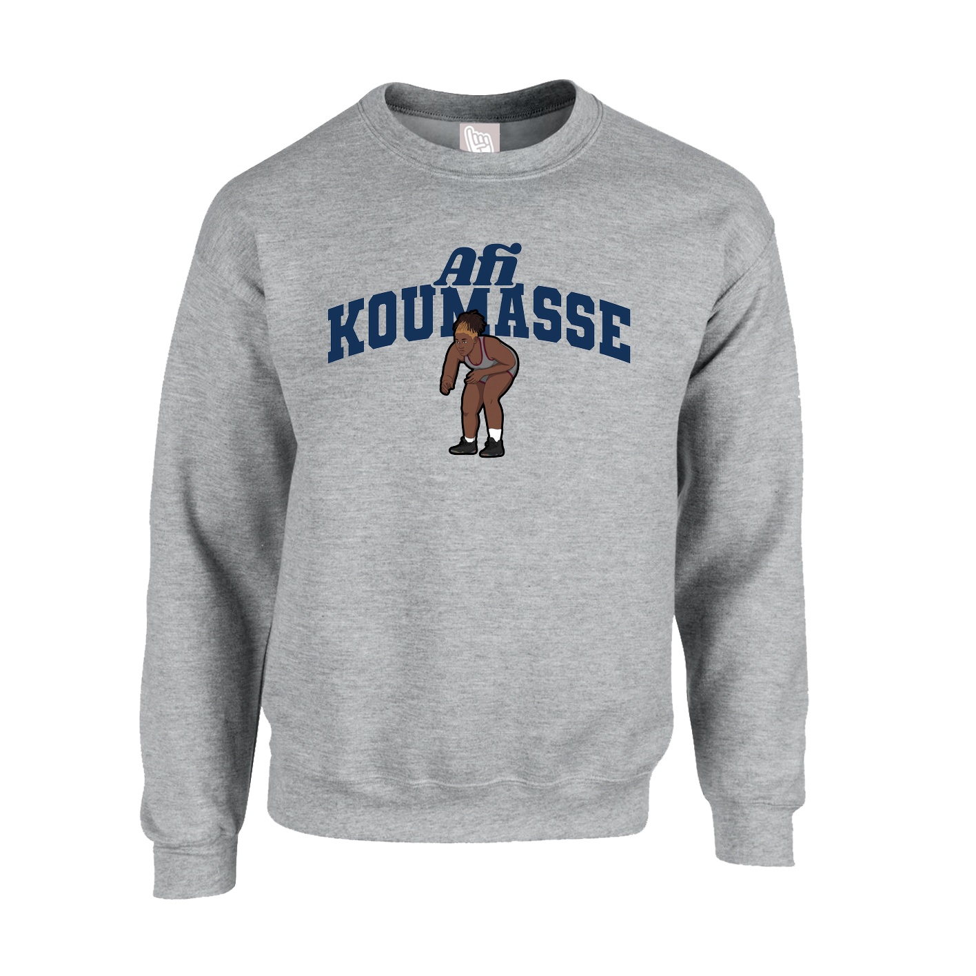 Fleece Crew — Signature Arch in Grey