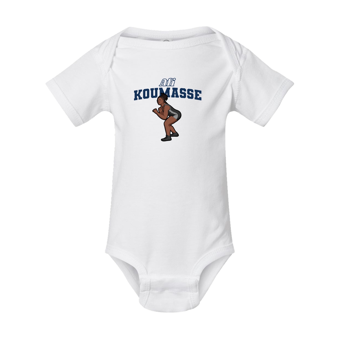 Baby Onesie — Name Arch in White