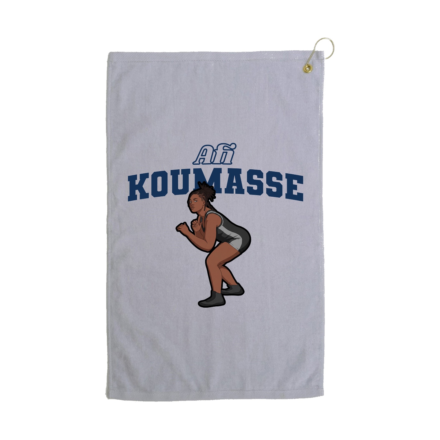 Golf Towel — Name Arch in Grey
