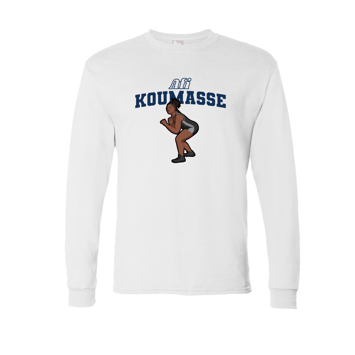 Long Sleeve Tee — Name Arch in White