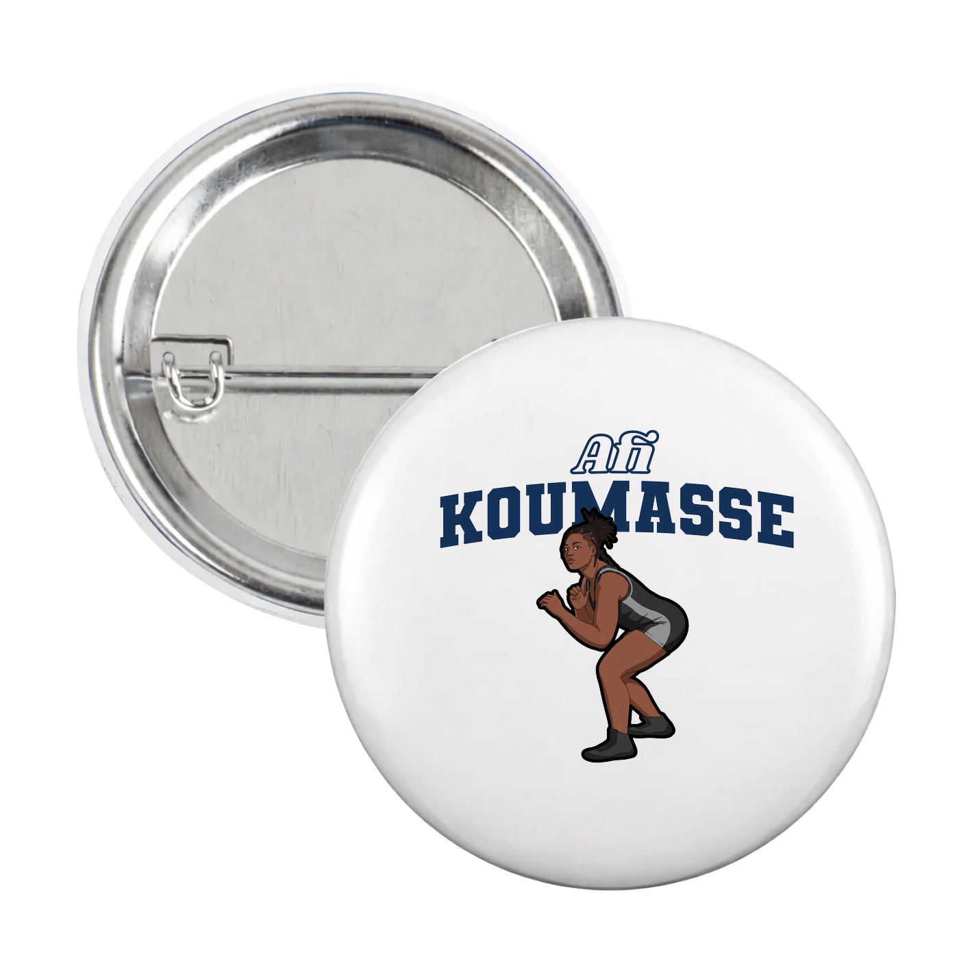Game Day Button — Name Arch in White