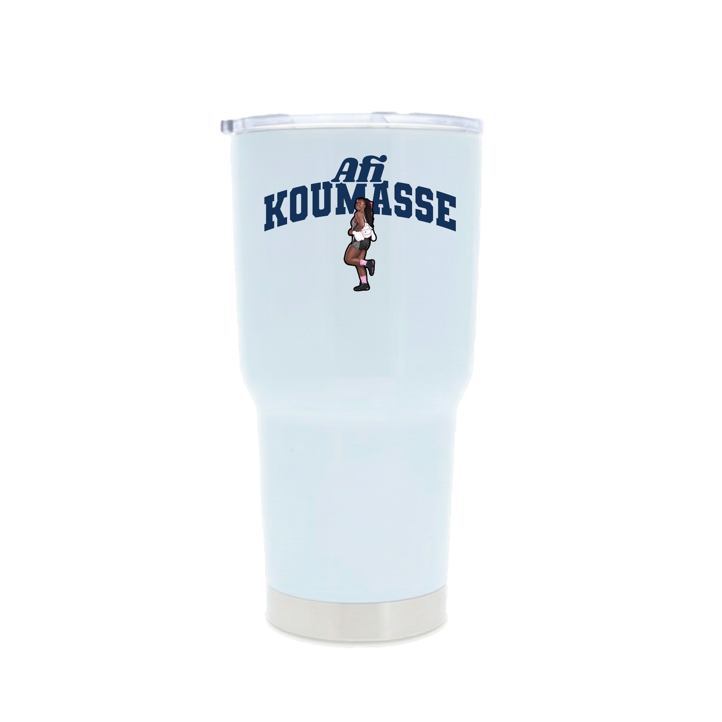 30oz Stainless Steel Tumbler — Signature Arch in White