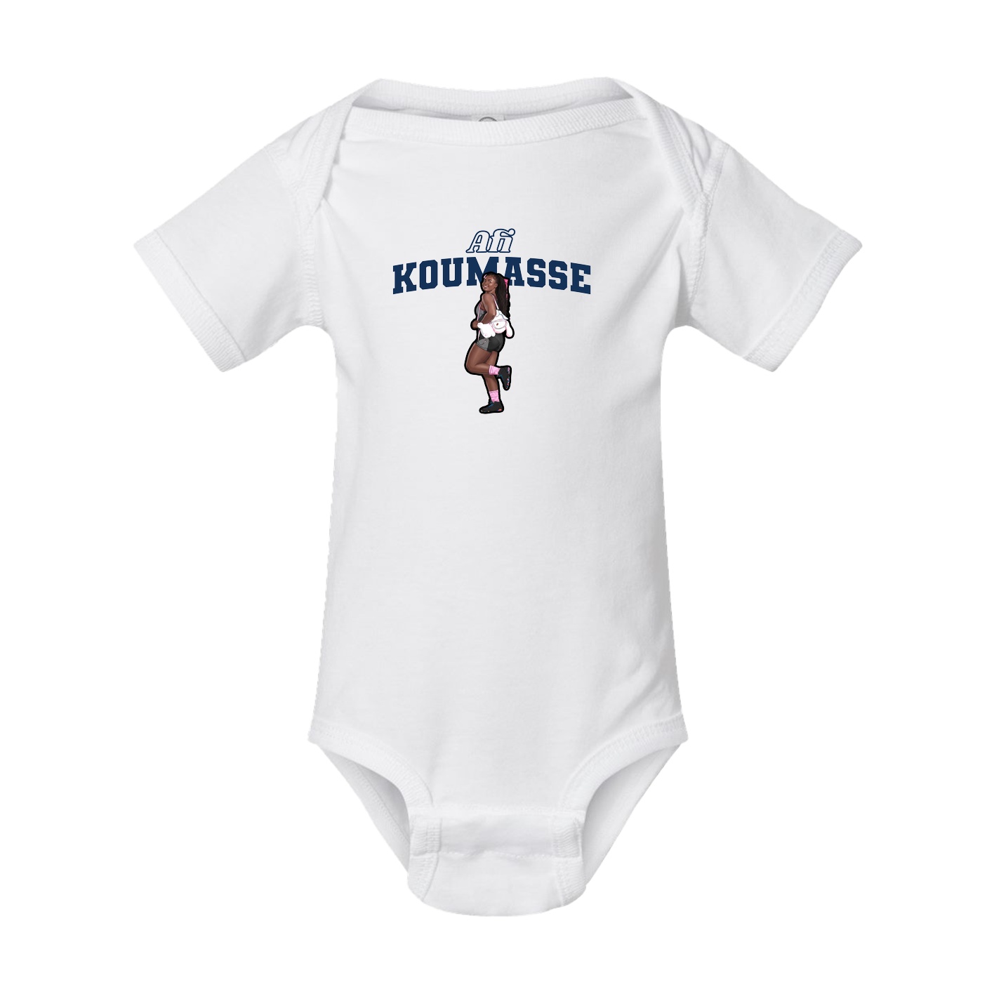 Baby Onesie — Name Arch in White