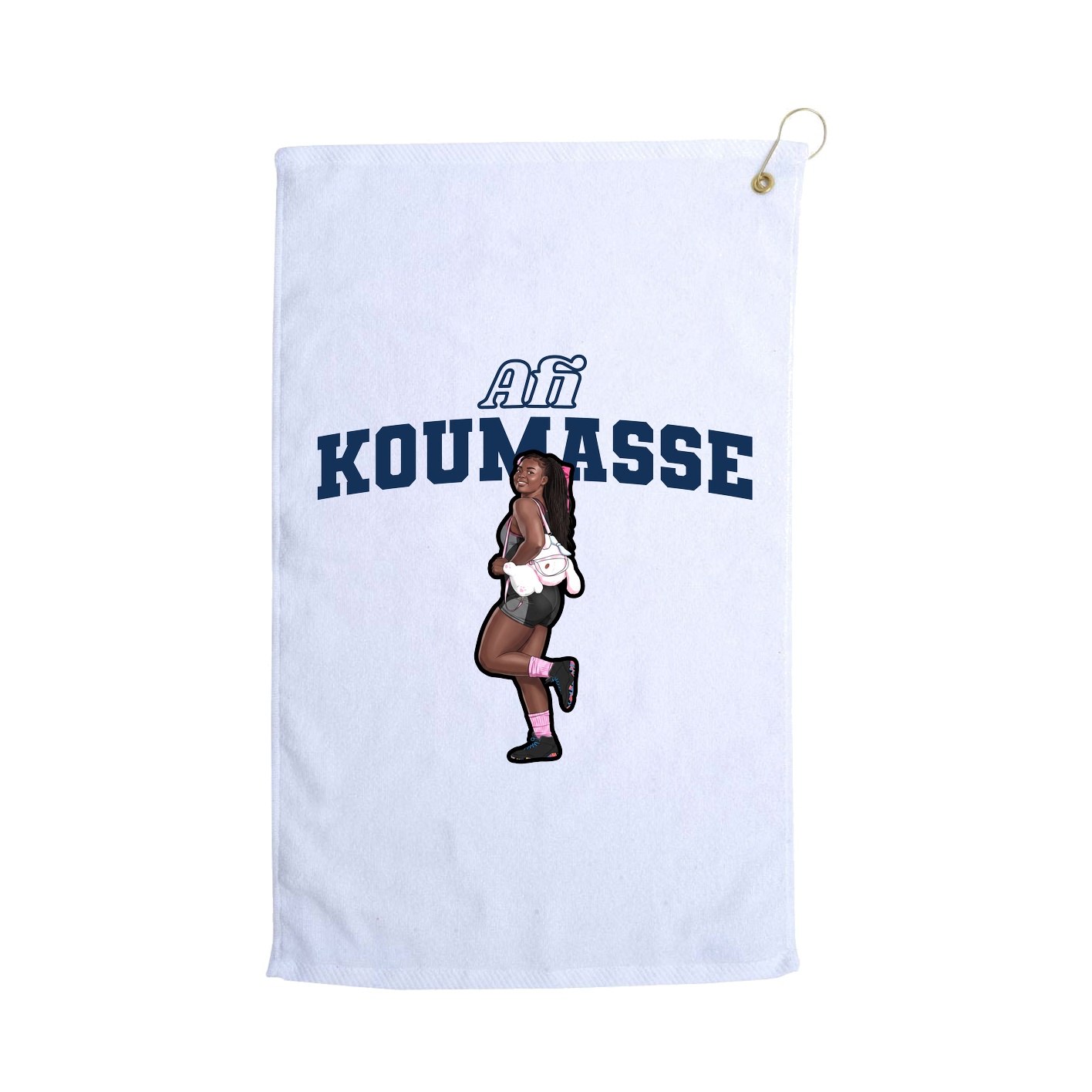 Golf Towel — Name Arch in White
