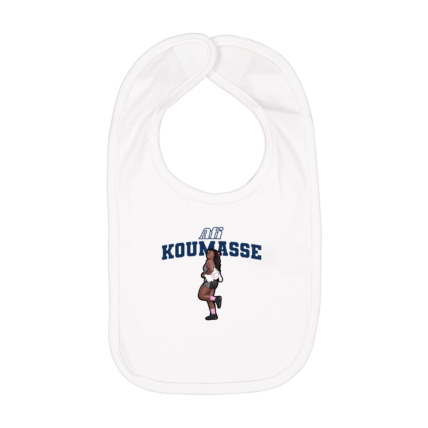 Infant Bib — Name Arch in White