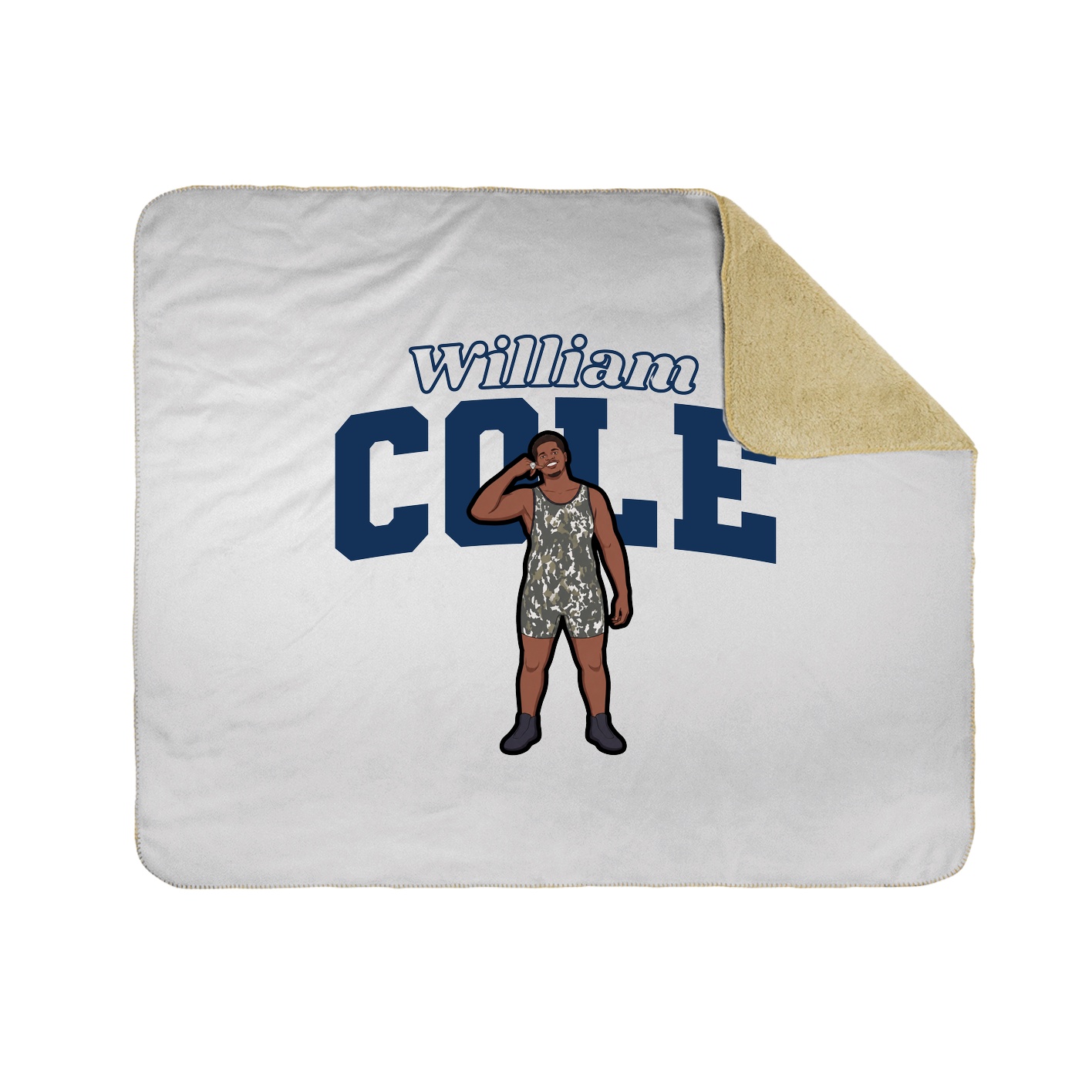 Throw Blanket — Name Arch in White