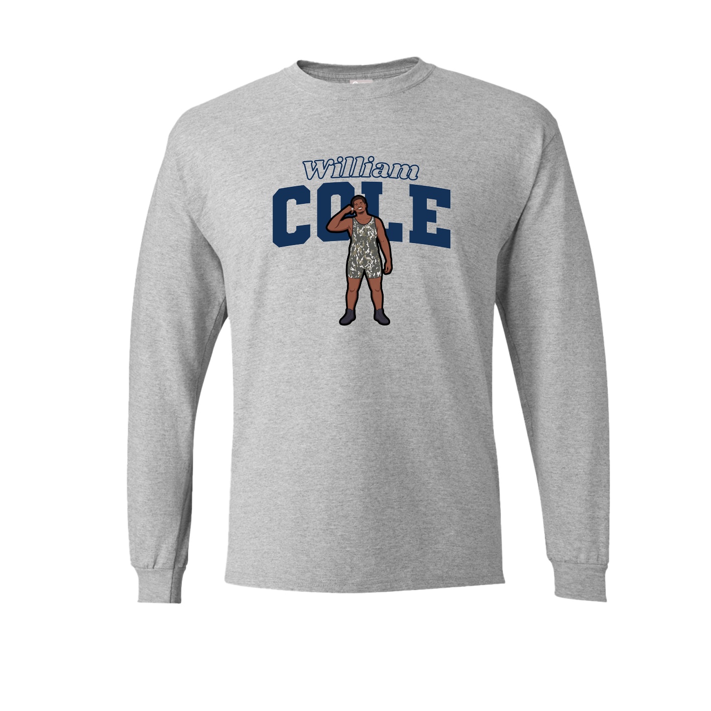 Long Sleeve Tee — Name Arch in Grey