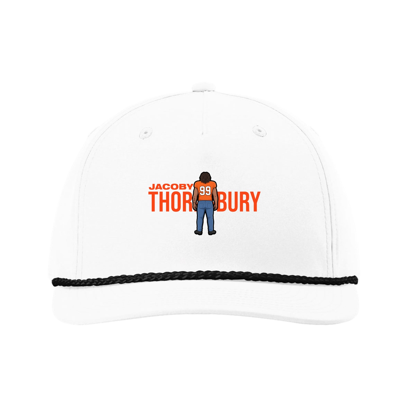 Five-Panel Classic Rope Cap — Player Name in White