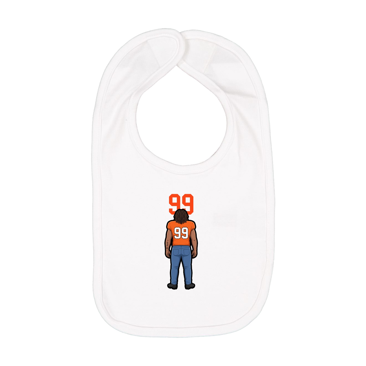 Infant Bib — Number Top in White