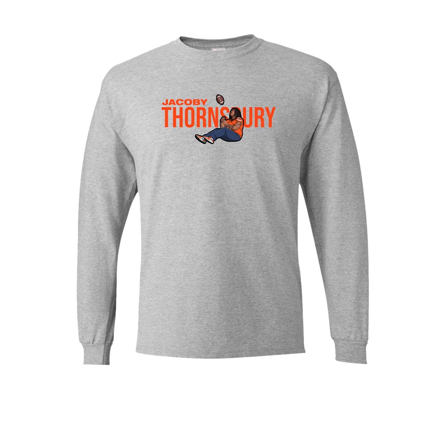 Long Sleeve Tee — Player Name in Grey