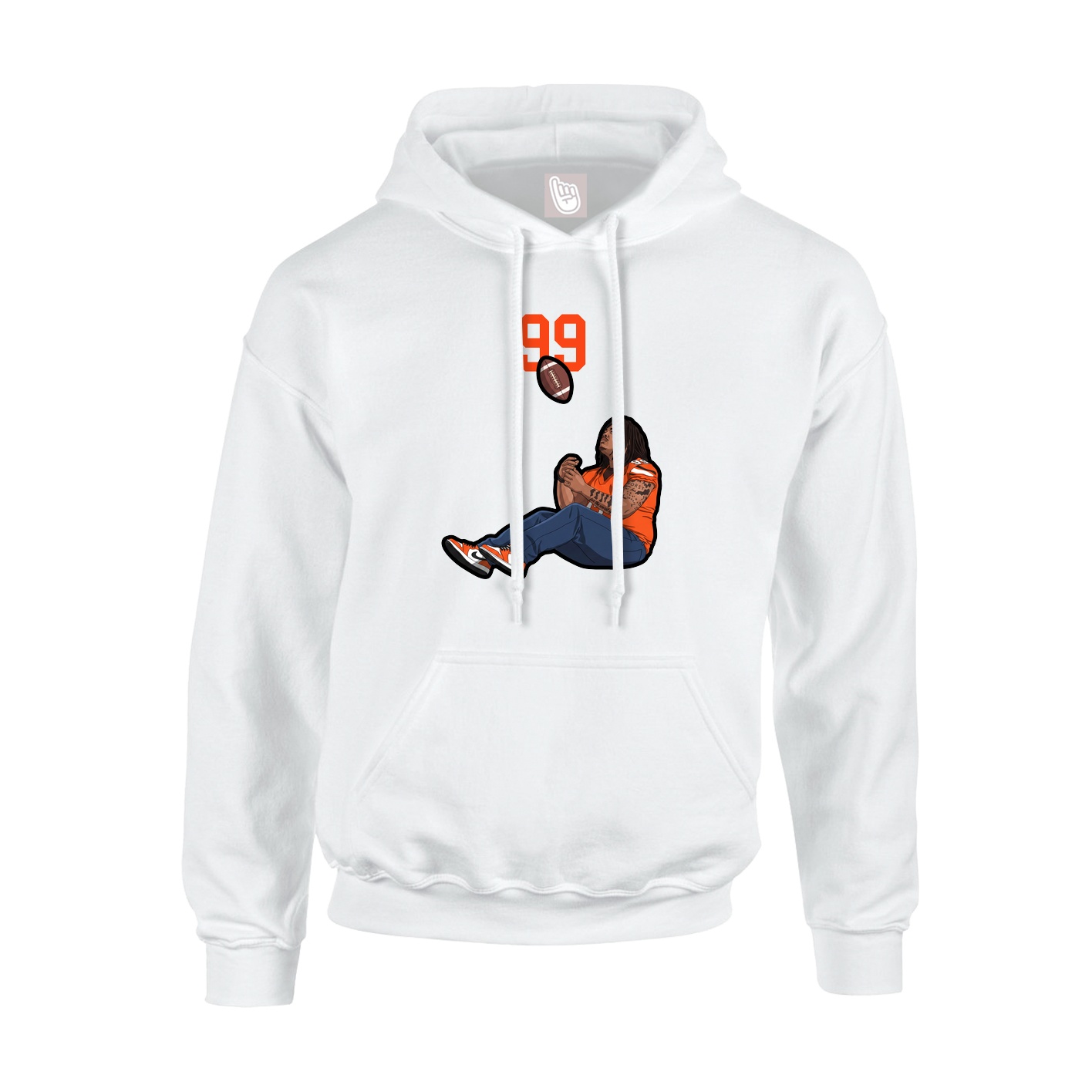 Youth Hoodie — Number Top in White