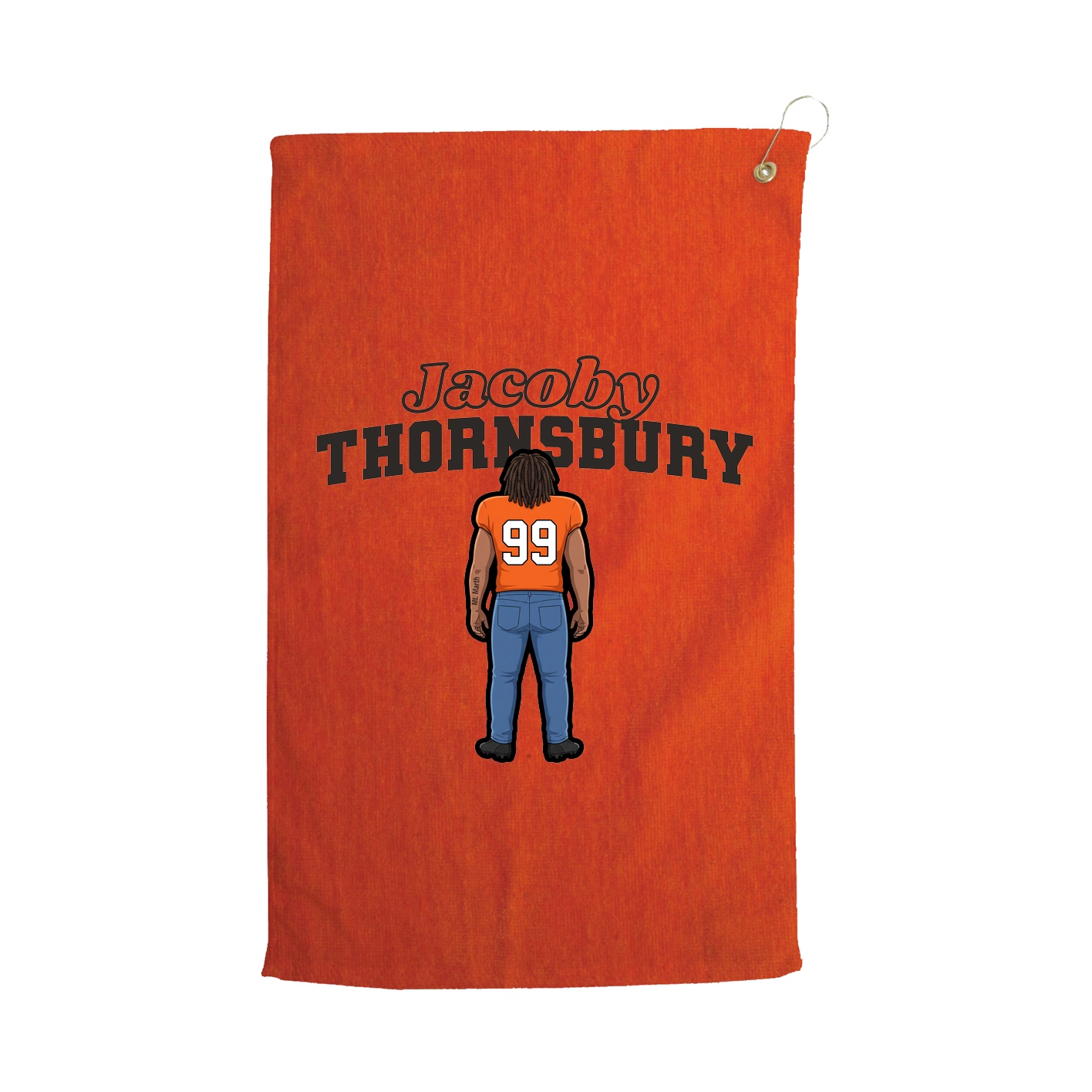 Golf Towel — Name Arch in Orange