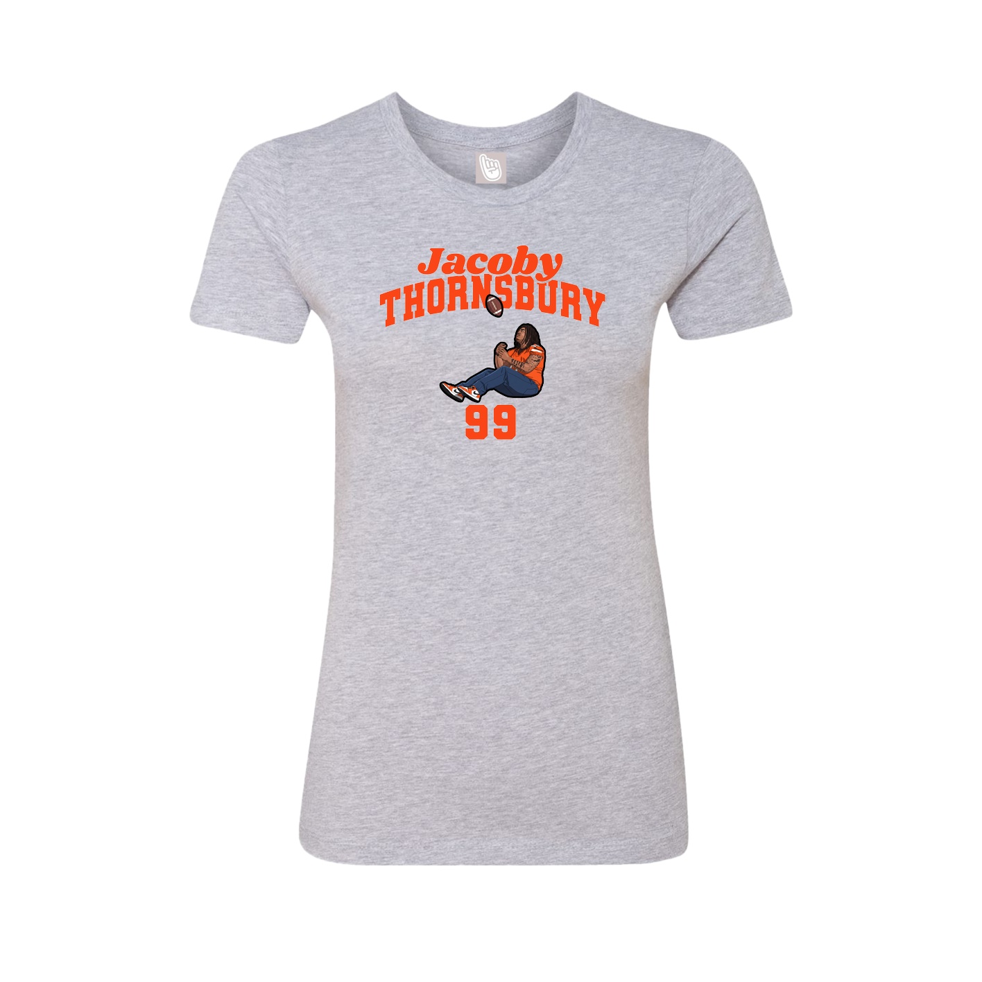 Fitted Women's Tee — Signature Arch in Grey