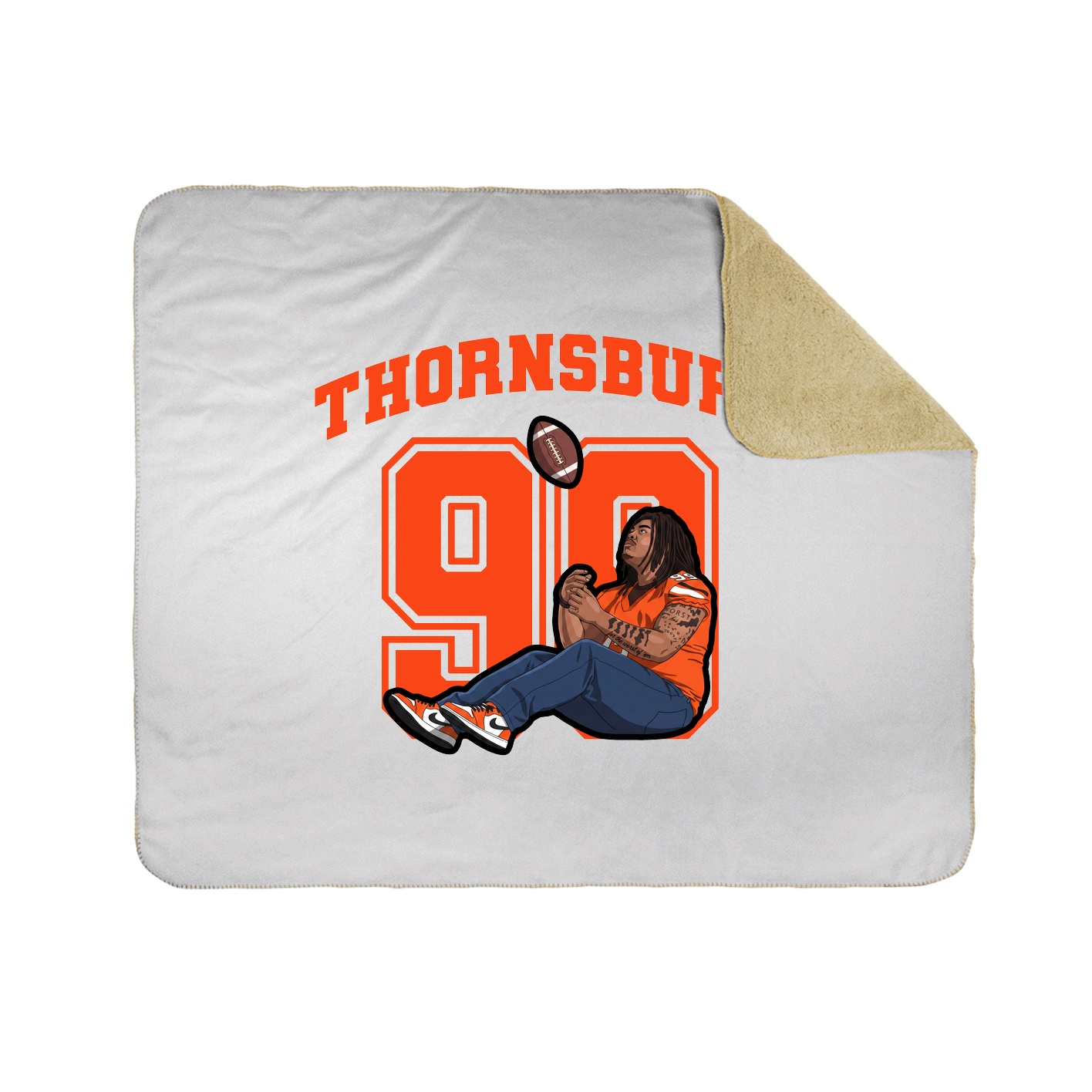 Throw Blanket — Number in White
