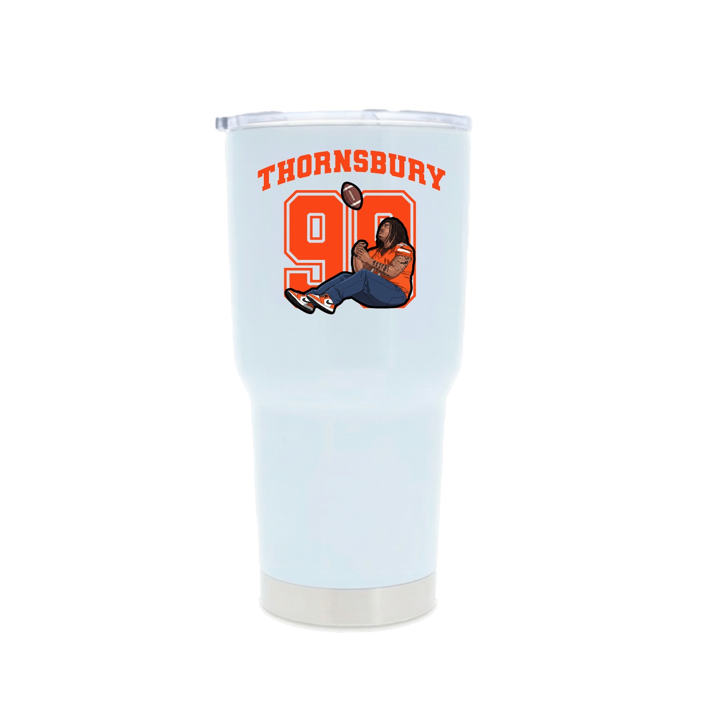 30oz Stainless Steel Tumbler — Number in White