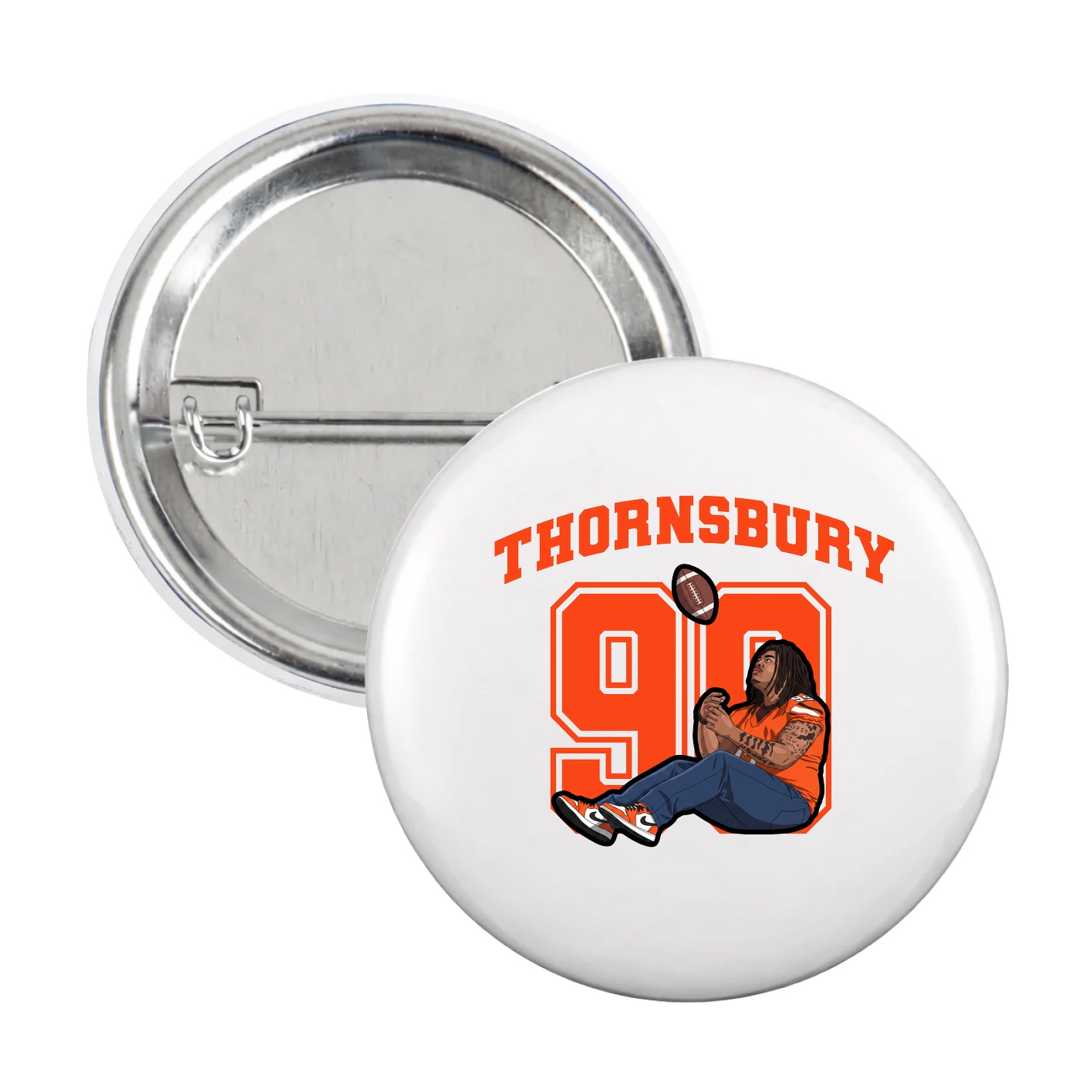 Game Day Button — Number in White
