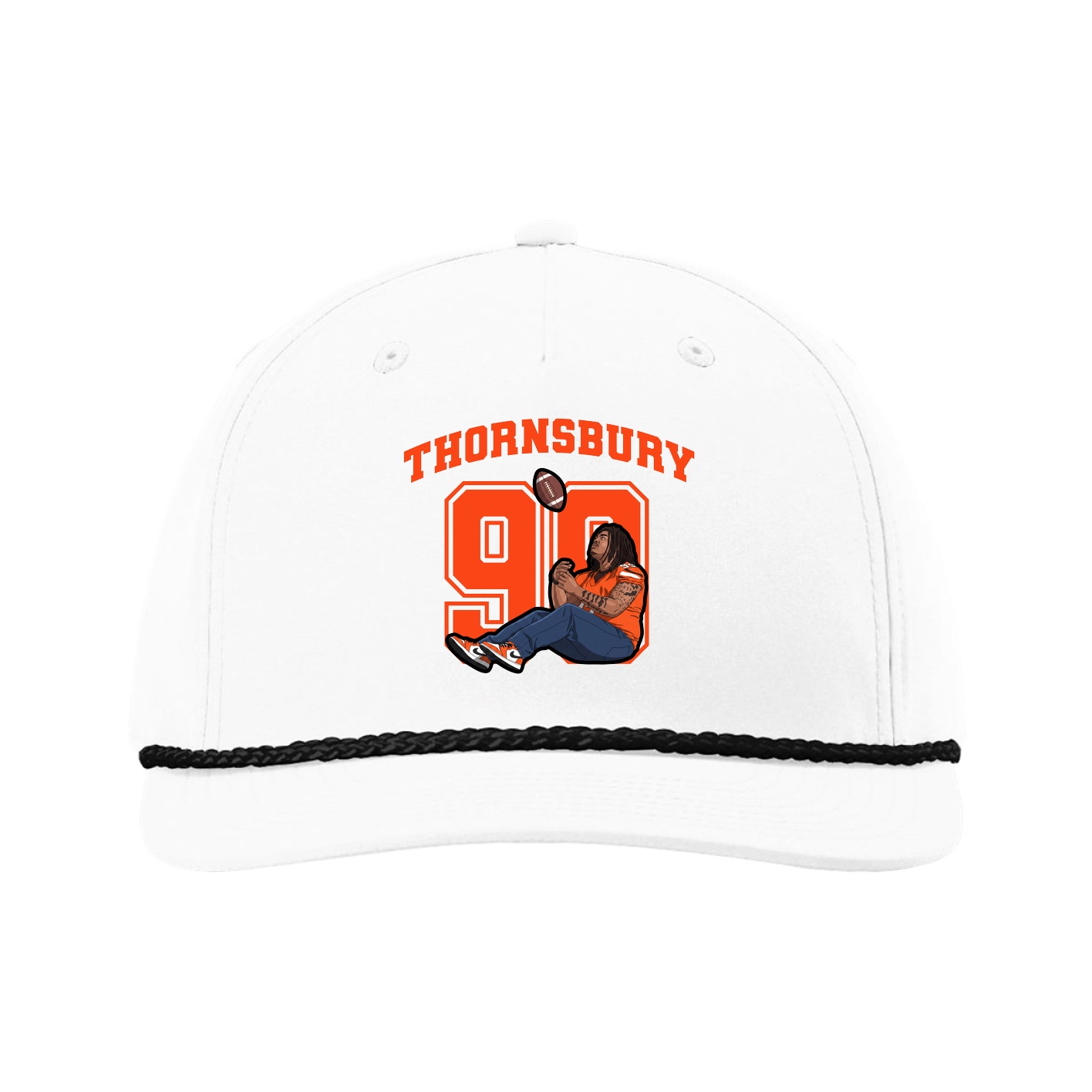 Five-Panel Classic Rope Cap — Number in White